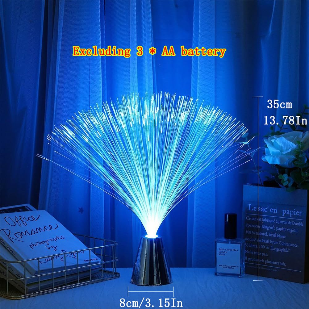 Lámpara de Fibra óptica, Lámpara de Fibra óptica Cambiante, lámpara LED de Fibras con Cambio de Color, Salón, Baño, Bar, Decoración para Fiestas Navideñas, 1 PCS