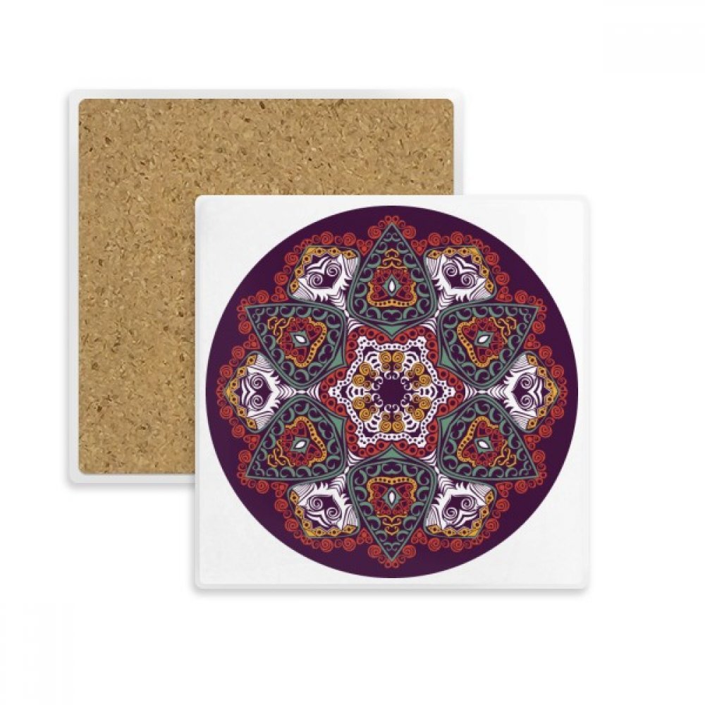 Bouddhisme coloré coaster en pierre anti tache de verre