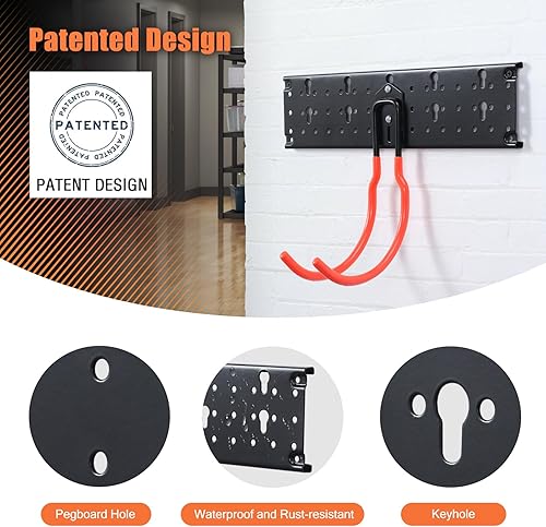 Miniatura 5 de Ultrawall Ganchos de garaje multialmacenamiento, estante utilitario con múltiples métodos de instalación, sistema organizador de herramientas de