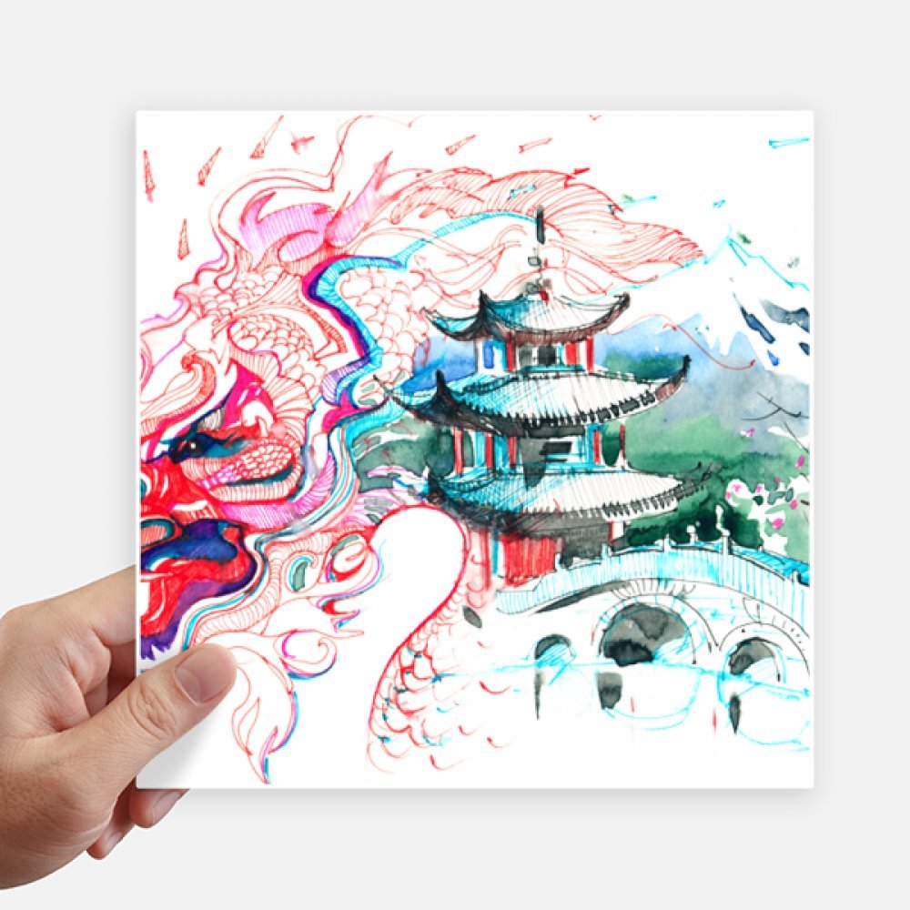 Dessin dragon chinois autocollants 20cm grand format multicolore pour pc 4pcs