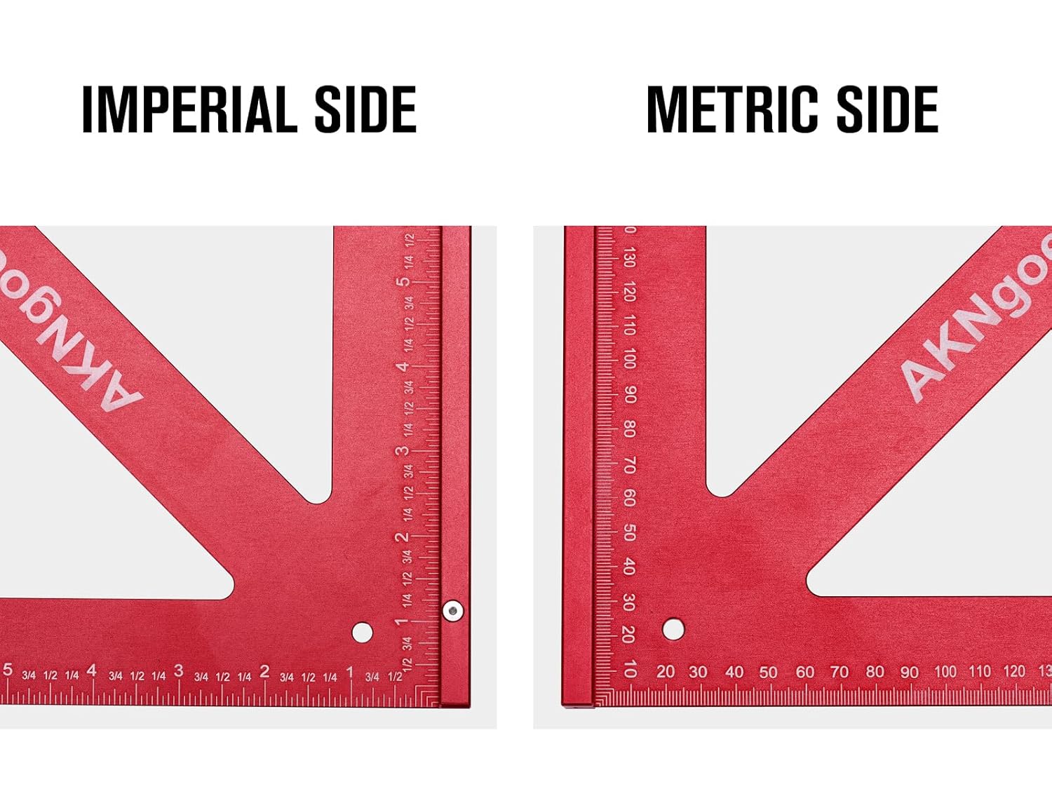 Precision Triangle Square 12inch, Metric & Imperial Scale Framing Square for Precise 90 and 45-Degree Measurement, Aluminum Alloy Architect Ruler for Carpenter