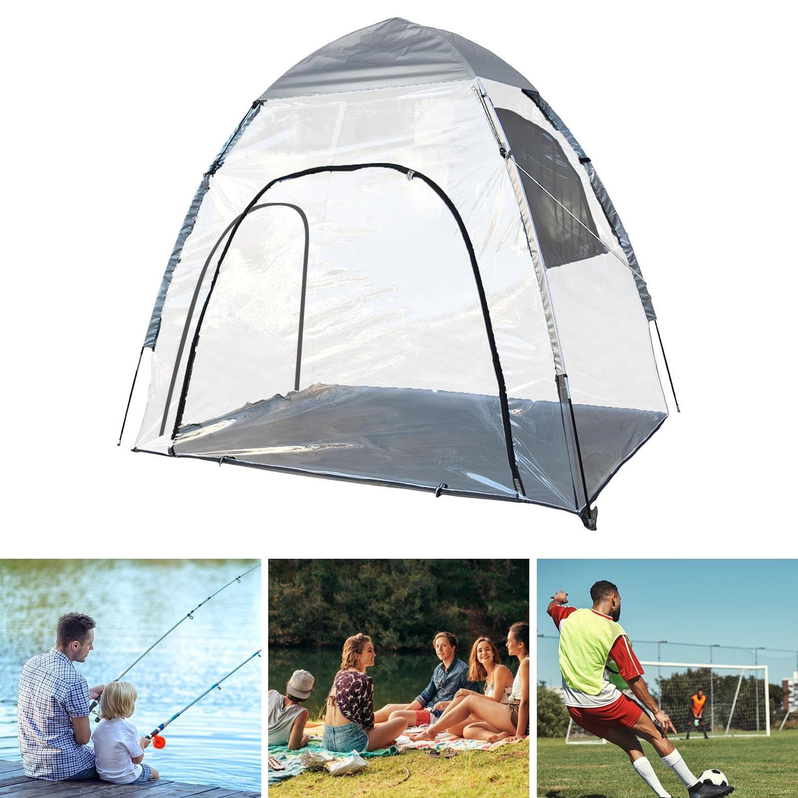 Outdoor Weather Shelter Transparent Event Tent Clear Camping Shelter,  Instant Weatherproof Sports Pod, PVC Rain Protection Tent Perfect for