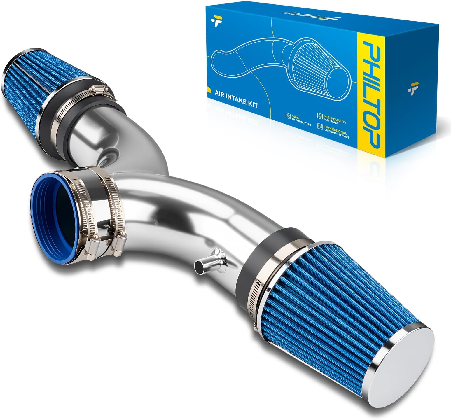 PHILTOP Cold Air Intake Kit with Filter Heat Shield for 1997 1998 1999 2000 Corvette 5.7L V8 (Blue)
