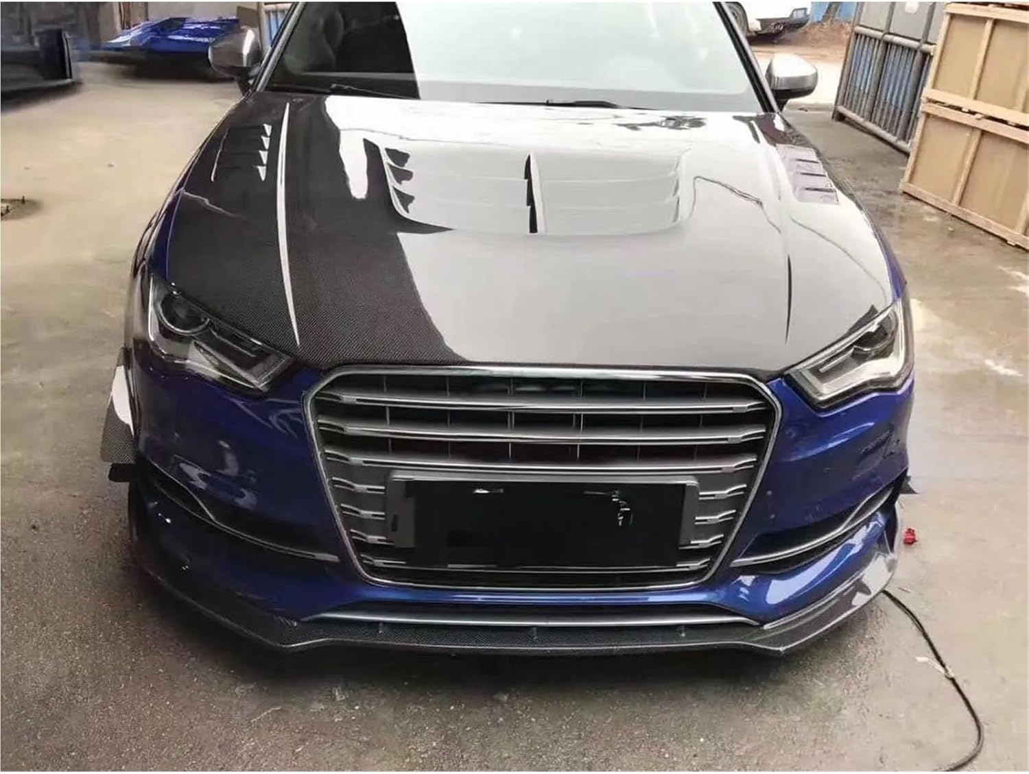 Carbon Fiber Front Hood Bonnet Covers with Air Vents Compatible for Au-di A3 S3 RS3 2014-2019