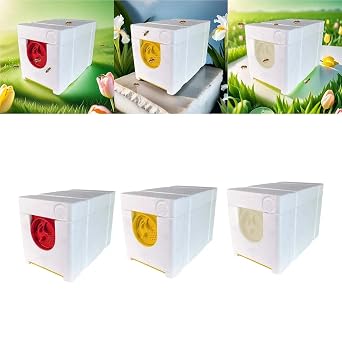 Queen Bee Breeding Box Beekeeping Mating Hive Box Bee King Incubator Bee Mating NUC Hive Queen Rearing NUC Beehive Beekeeping(White Door)