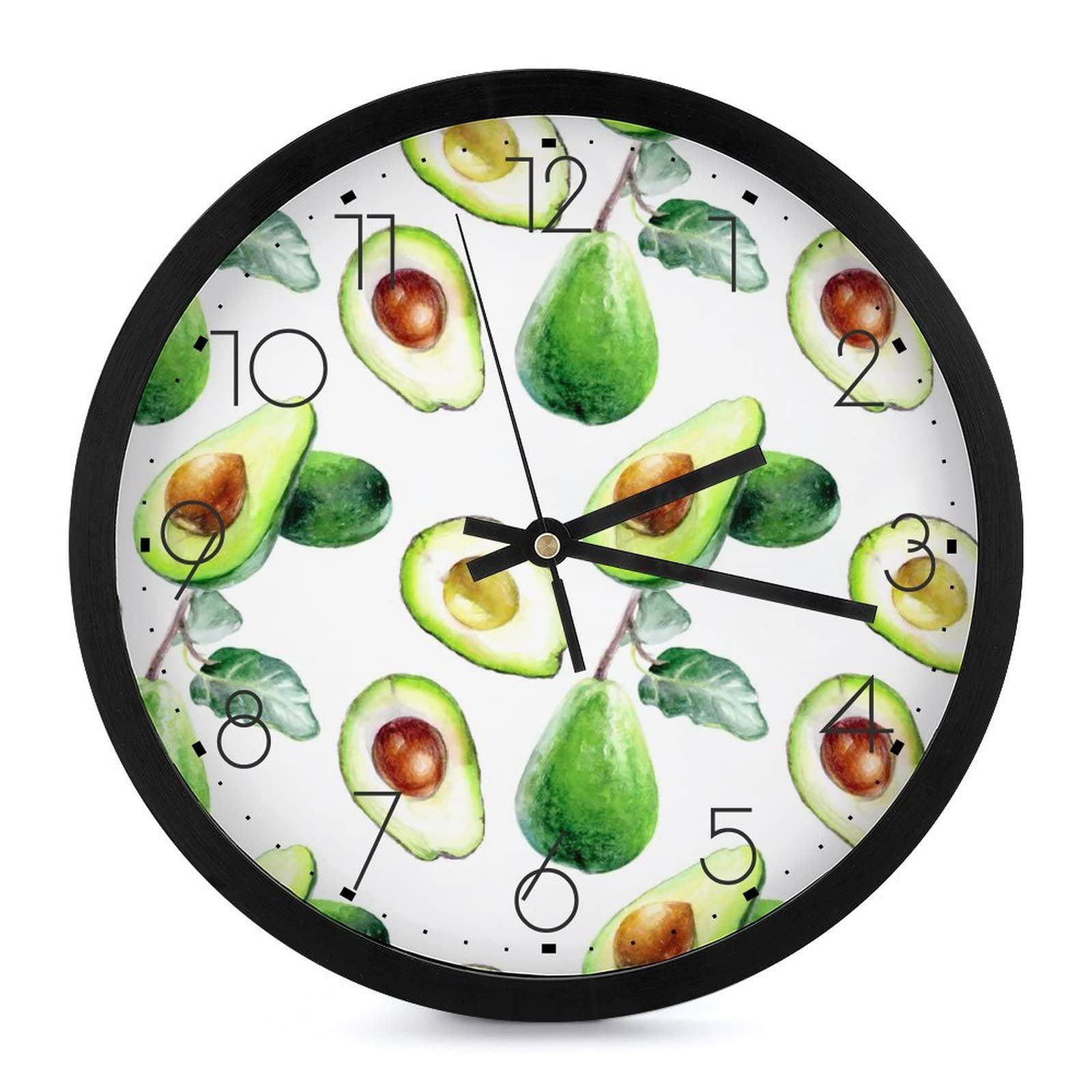 Horloge murale ronde avocat vert pour égayer votre cuisine familiale
