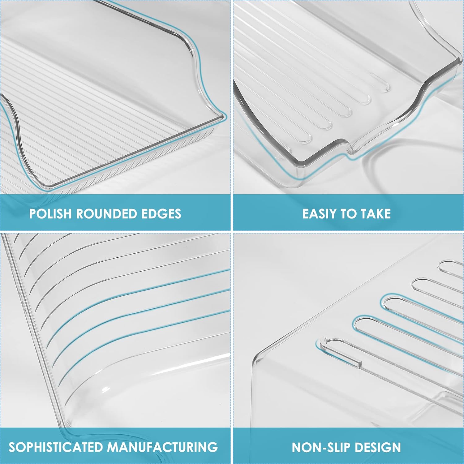 MaxGear Soda Can Organizer for Refrigerator Clear Can Organizers Plastic Drink Organizer for Fridge Can Storage Organizer Pantry Can Holder for Refrigerator Drink Dispenser,4 Packs