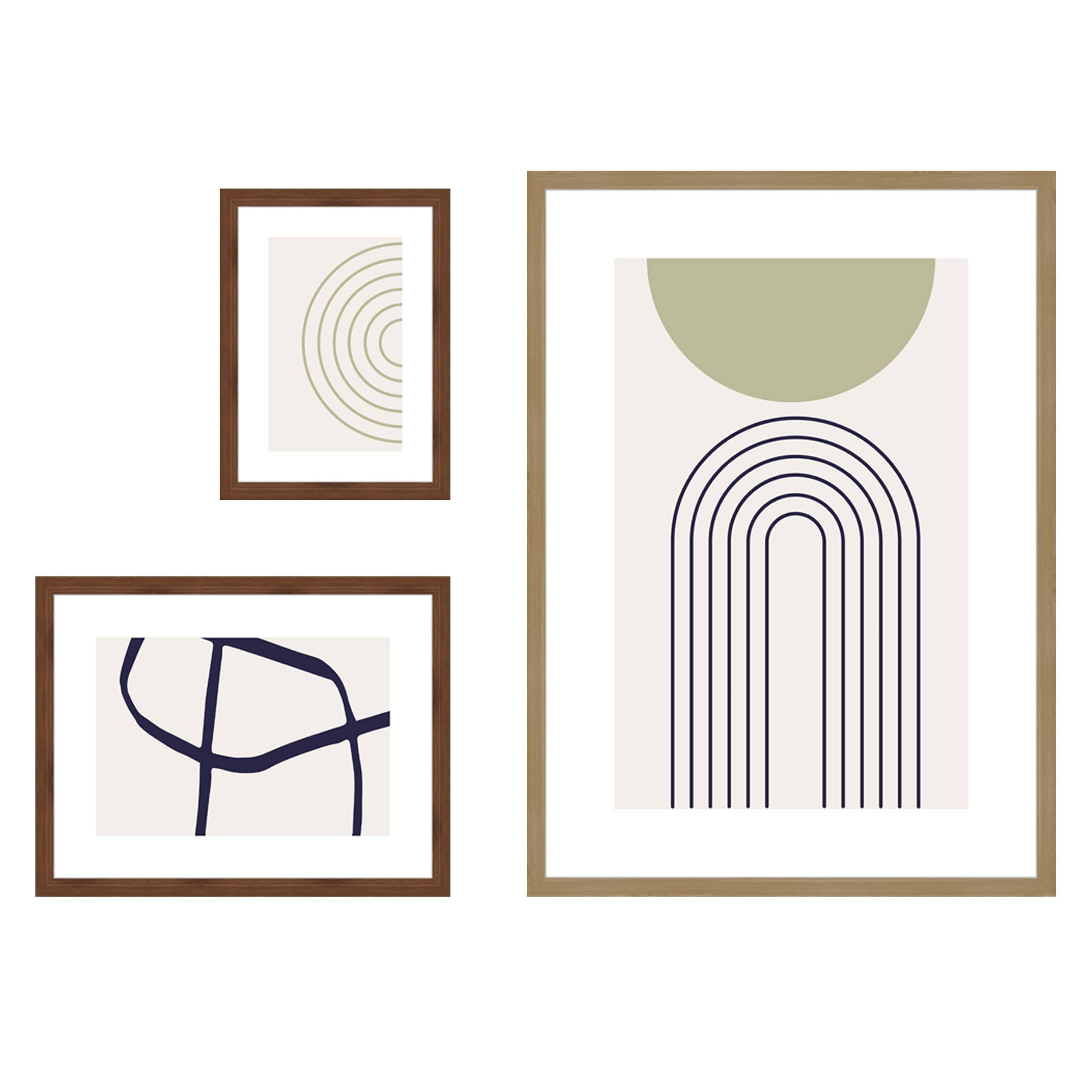 accent by nielsen Holz Bilderrahmen Velino, Set mit 3 Rahmen, Braun | Holz (MDF) Collage im Hoch- & Querformat zum Aufhängen Braun matt Echtglas