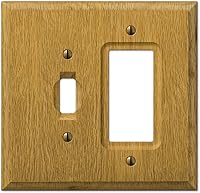 Vista 8 de Amerelle 4025R Amerelle Placa de pared de interruptor sencillo tradicional de madera en roble claro, marrón