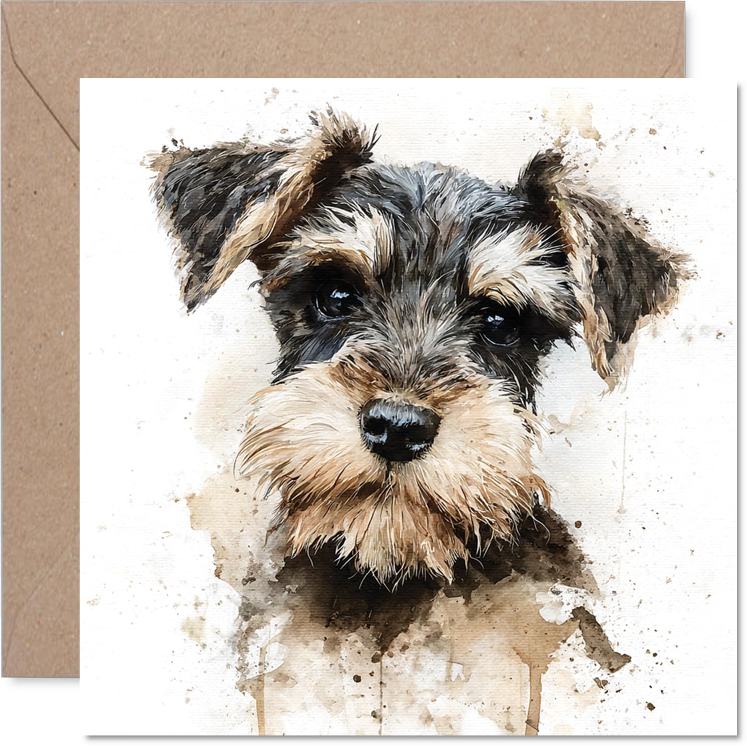 Miniature Schnauzer Birthday Card for Men Women - Dog Breeds - Happy Birthday Card for Nanny Sister Auntie Daughter, 145mm Bday Greeting Cards