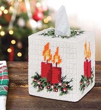 Mary Maxim Plastic Canvas Tissue Box Kit 5"-Warm Glow 7 Count