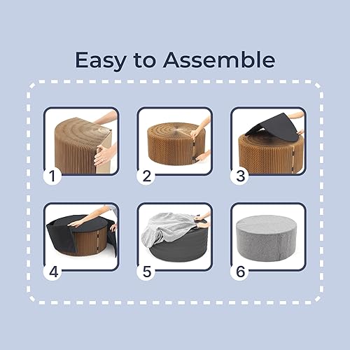 Miniatura 4 de Elephant In A Box Cómoda mesa de centro plegable, talla única (32 pulgadas de diámetro), color gris