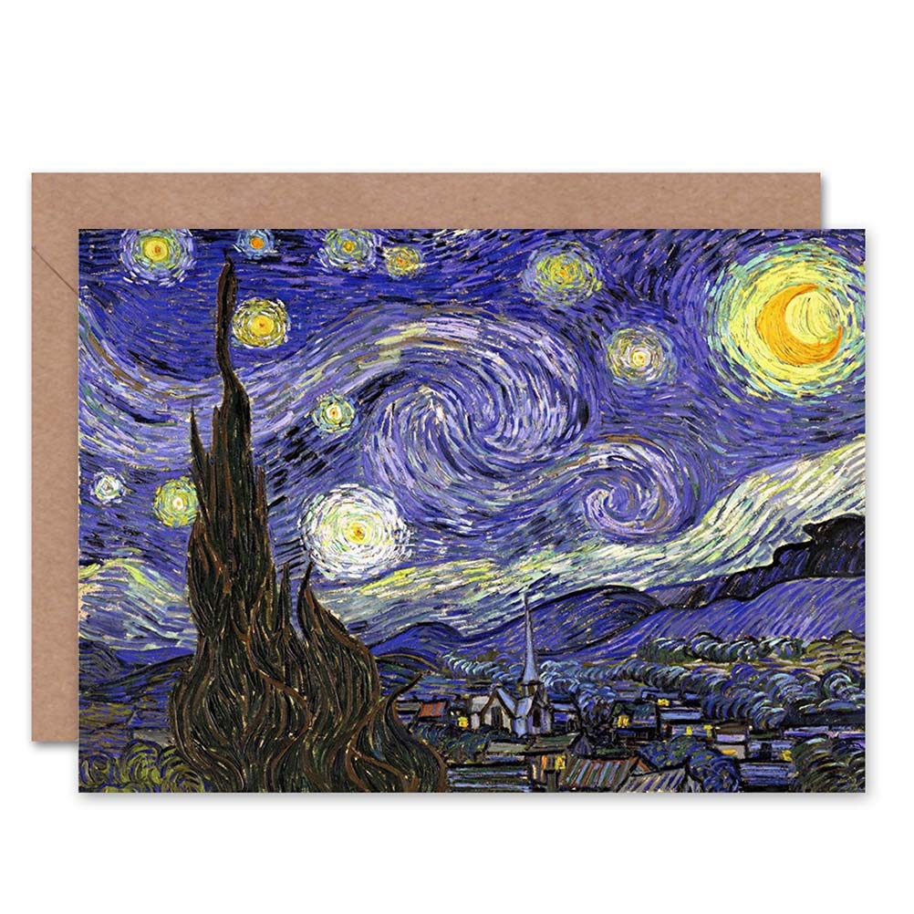 Starry Night By Van Gogh - Blank Greeting Card CL1185