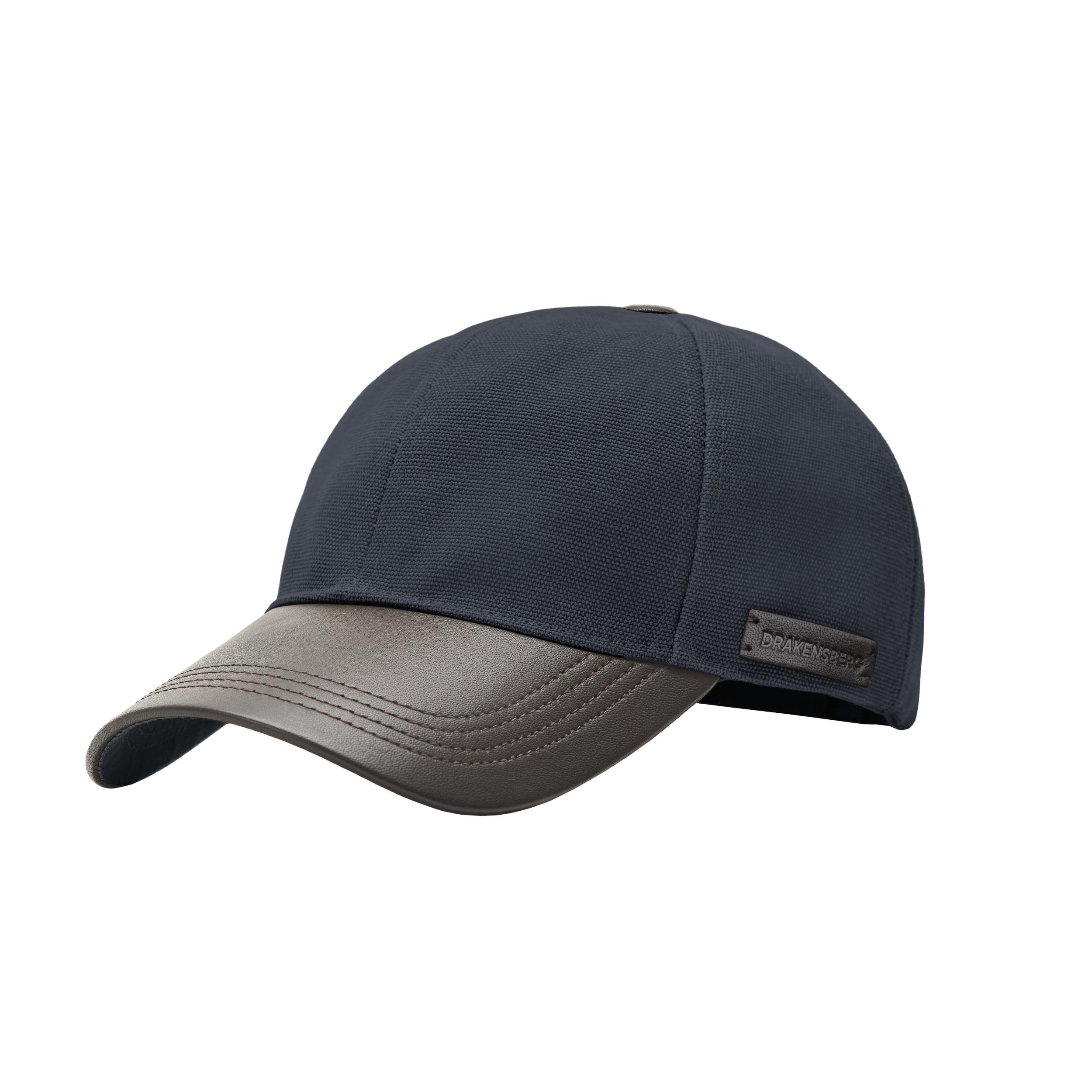 DRAKENSBERG Baseball-Kappe 'Lennox' Baumwolle mit Echtleder Schirm, Basecap Herren, Damen, hochwertig, Standard-Universal-Größe