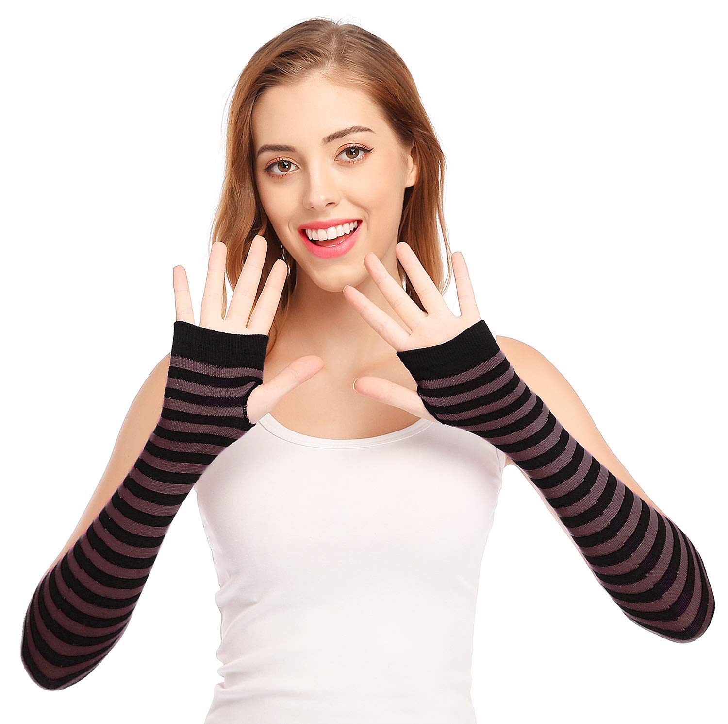 Bienvenu Punk Gothic Rock Long Arm Warmer Fingerless Gloves