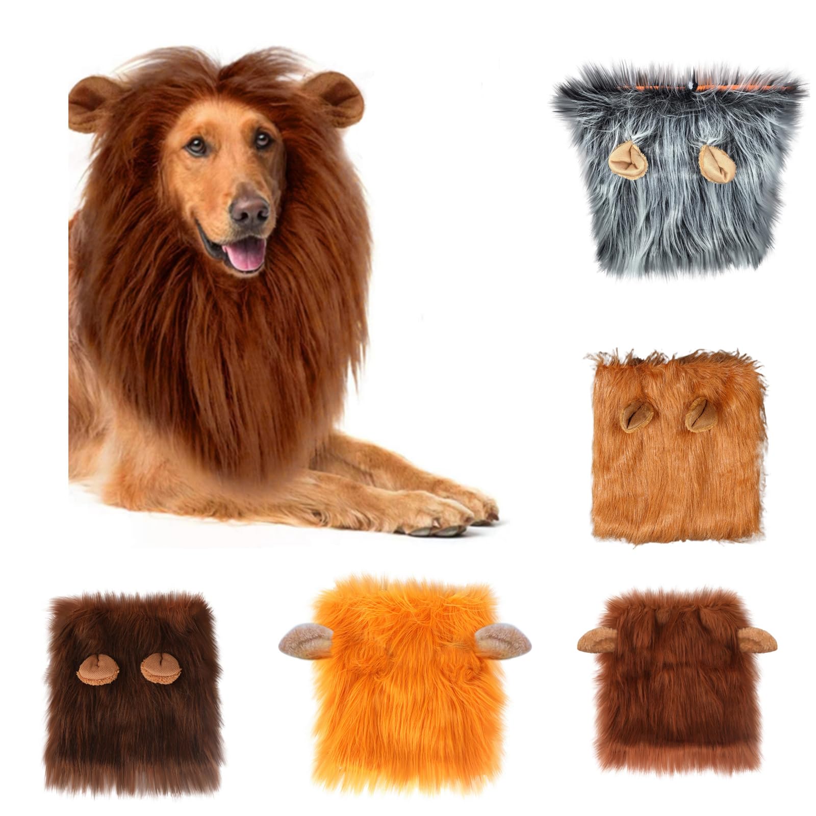 Pet Lion Mane Wig for Dogs Dog Halloween Fancy Dress Costume Accessory