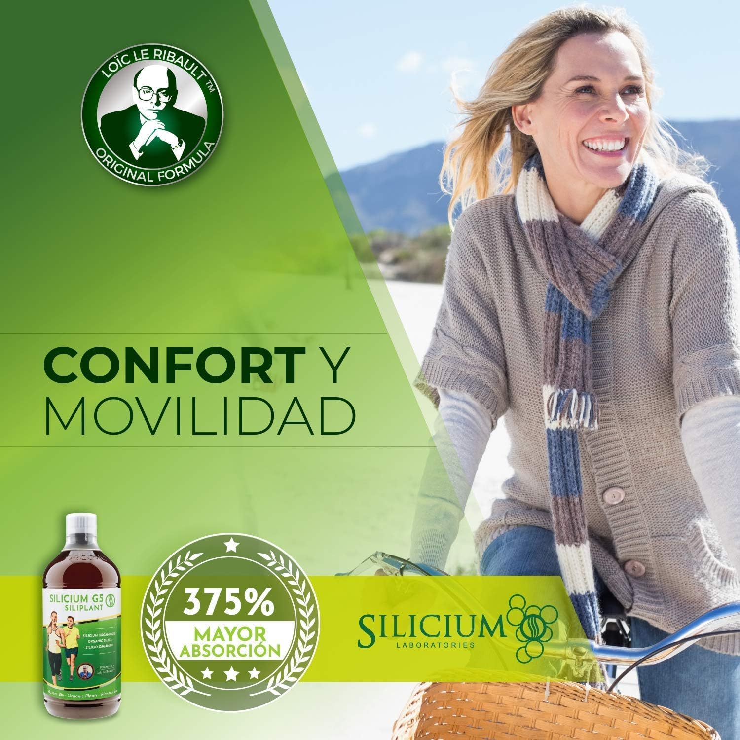 G5 Siliplant Silicio Liquido bebible - Aumenta la Producción de Colageno - Suplemento Huesos Articulaciones Piel Musculos