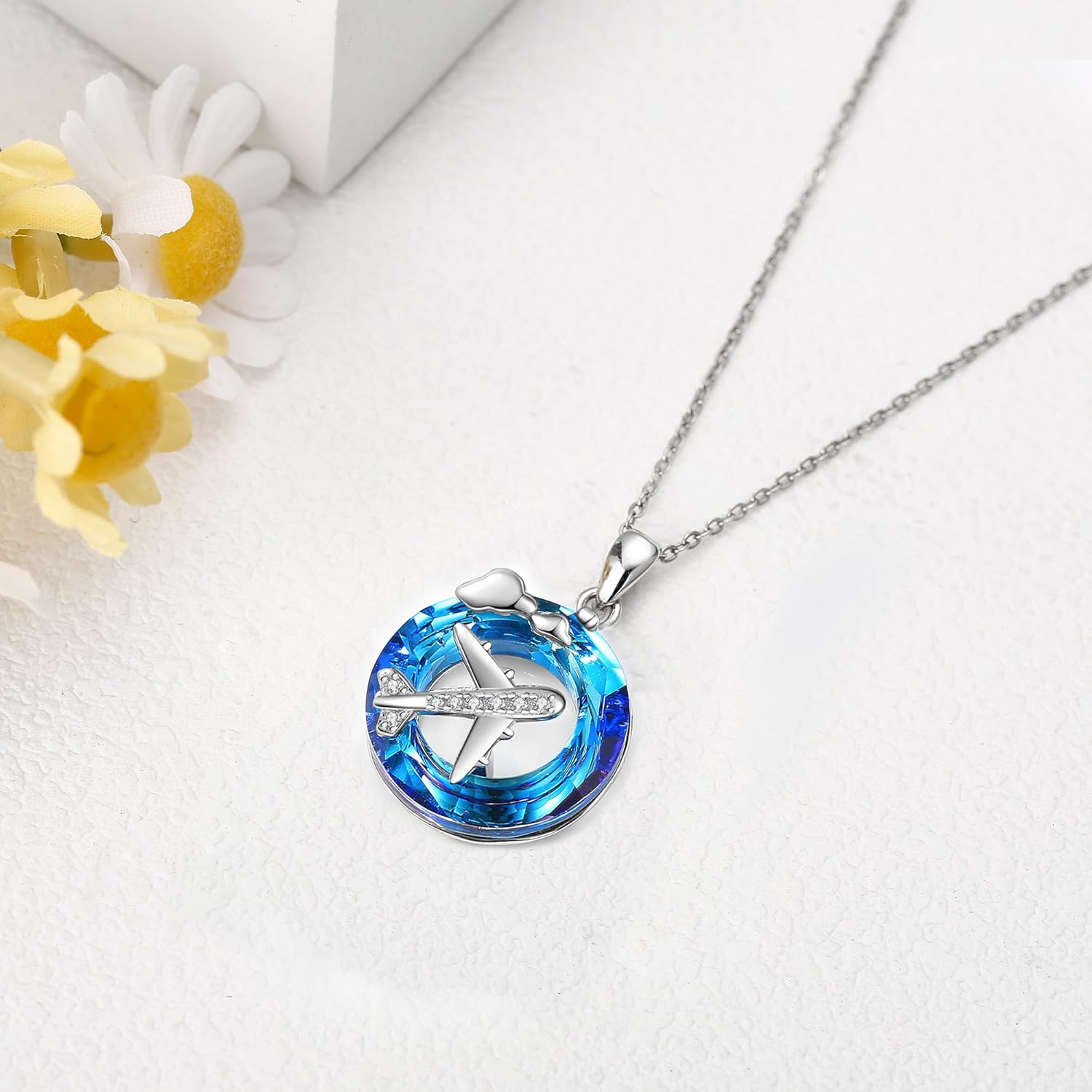 MONGAS Crystal Necklace Music/Astronaut/Fairy/Airplane/Cello/Dog Cat/Unicorn Necklace Sterling Silver Music/Astronaut/Fairy/Airplane/Cello/Dog Cat/Unicorn Jewelry for Women - Image 5