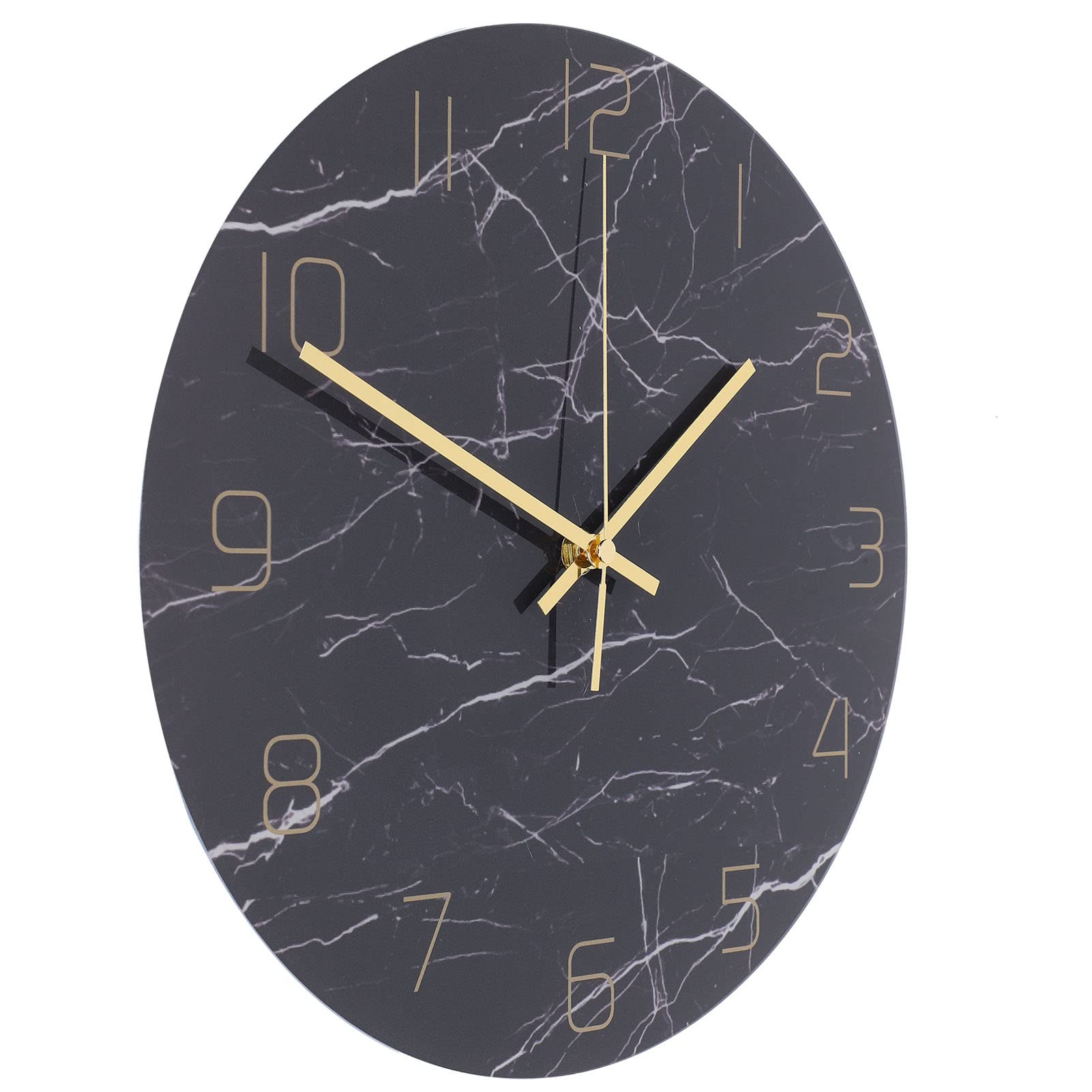 Horloge murale pour chambre d'amis et café Keenso ronde silencieuse marbre