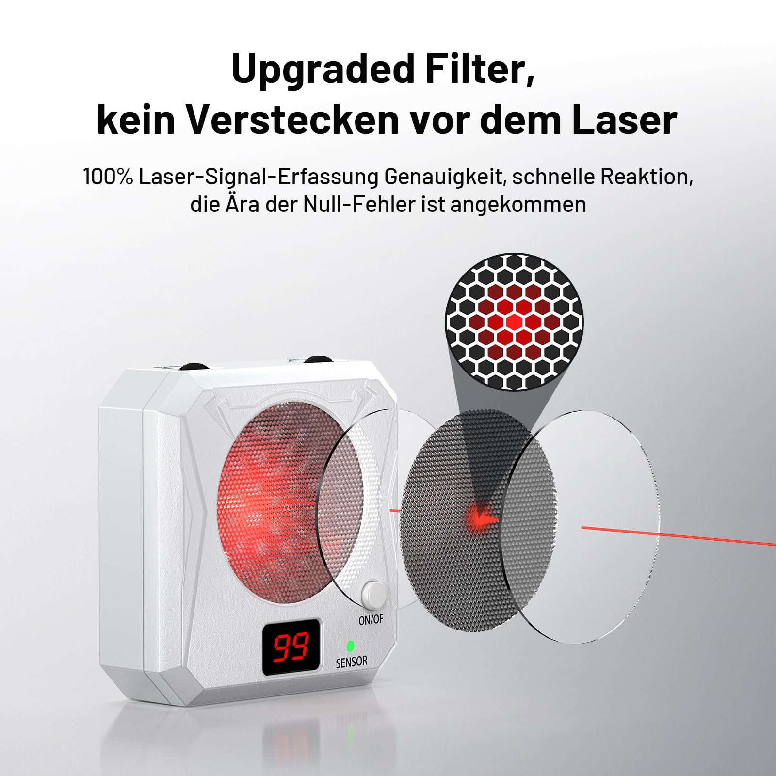 Dry Fire Trainingssystem - Elektronisches Laser Trainingsziel mit 5 Einstellbaren Stufen und Ton/Licht Feedback, Universelle Munitionskompatibilität, Geeignet für Schießübungen