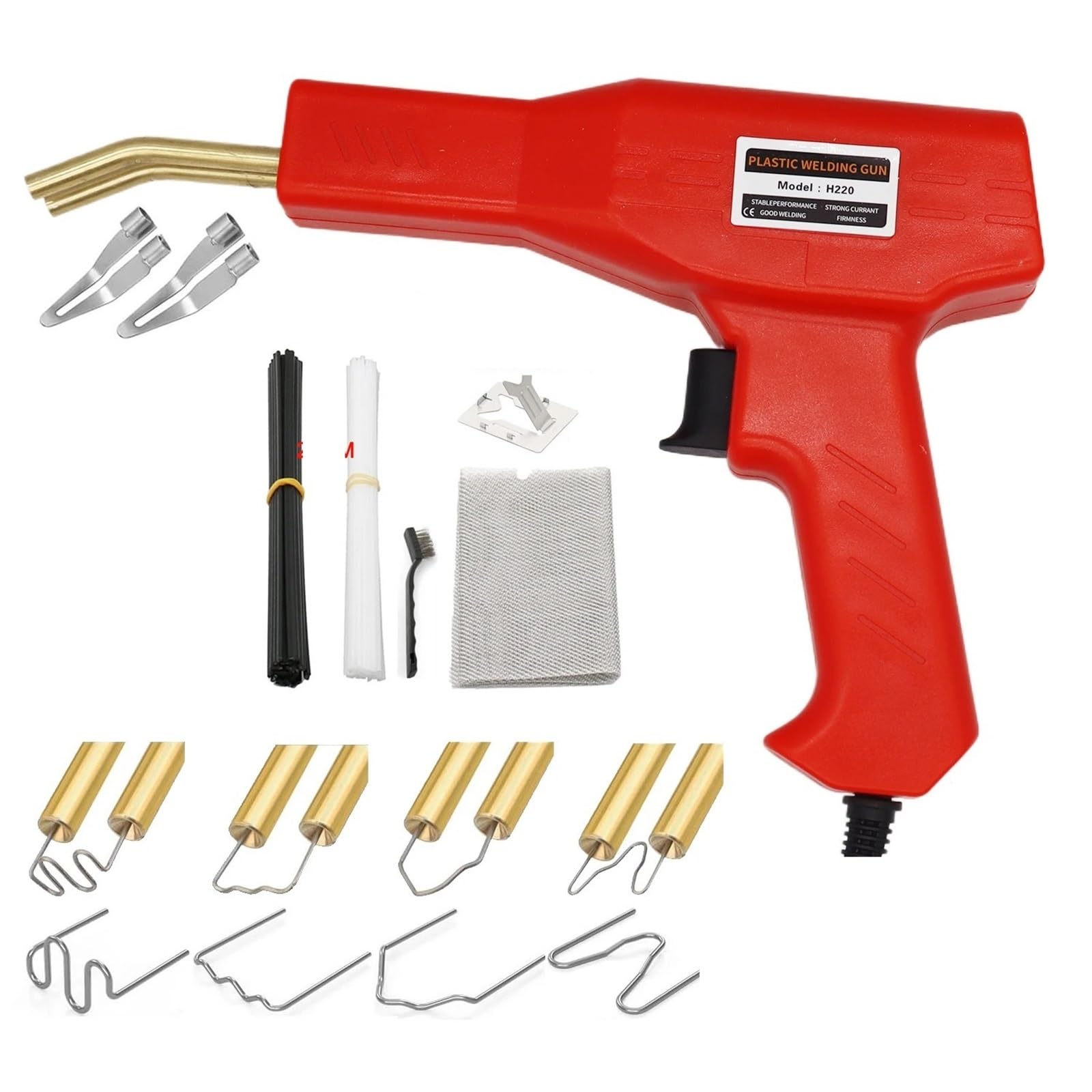 Saldatore Pistola Riparazione Macchina Kit di riparazione paraurti auto da 150 W, saldatrice a caldo per plastica, macchina per la riparazione di saldature, pistola per saldatura(Set)