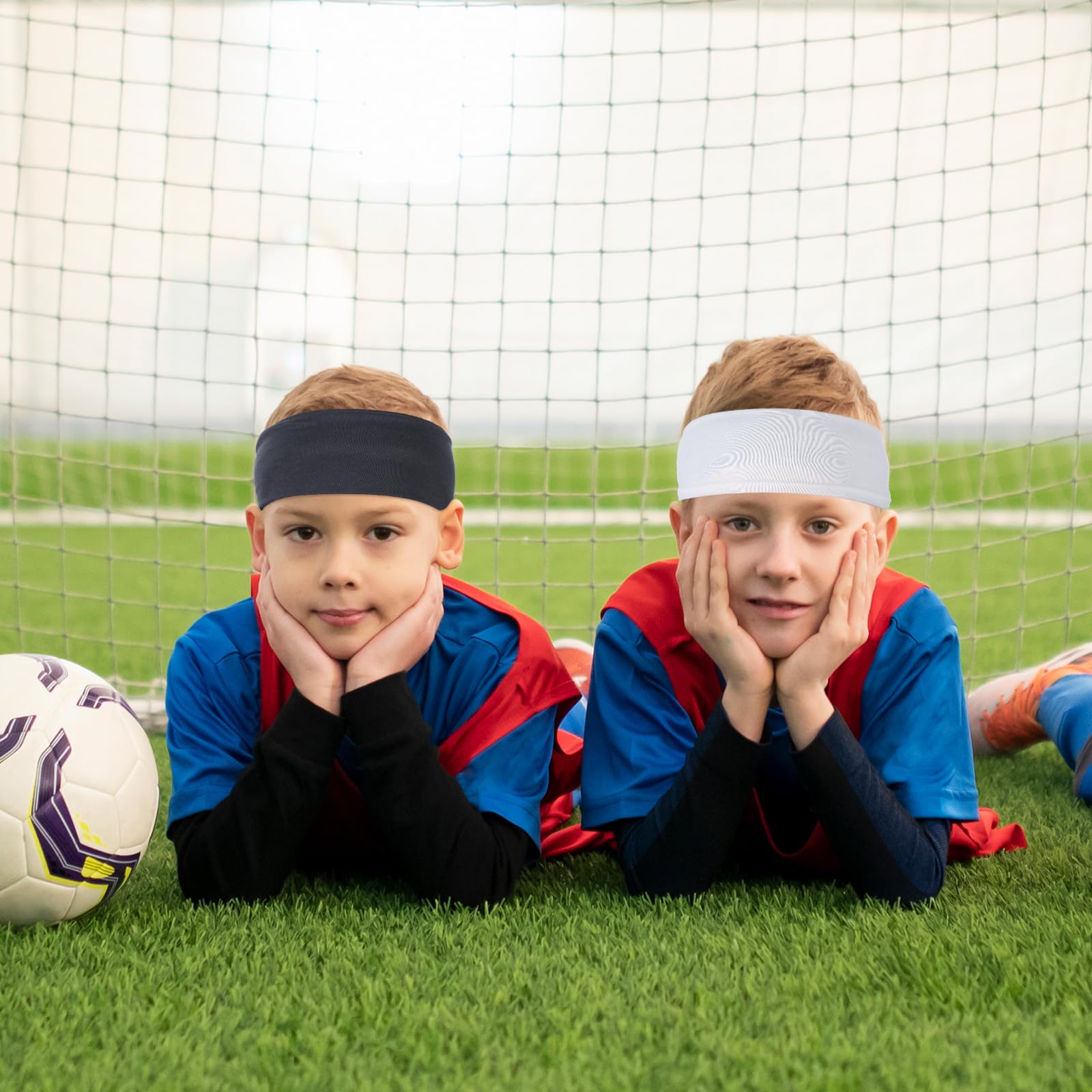 3 diademas para niños deportivas, suaves y transpirables, bandas elásticas antideslizantes para el sudor para niños, deportes, yoga, fitness, correr, gimnasio (negro, blanco, gris)