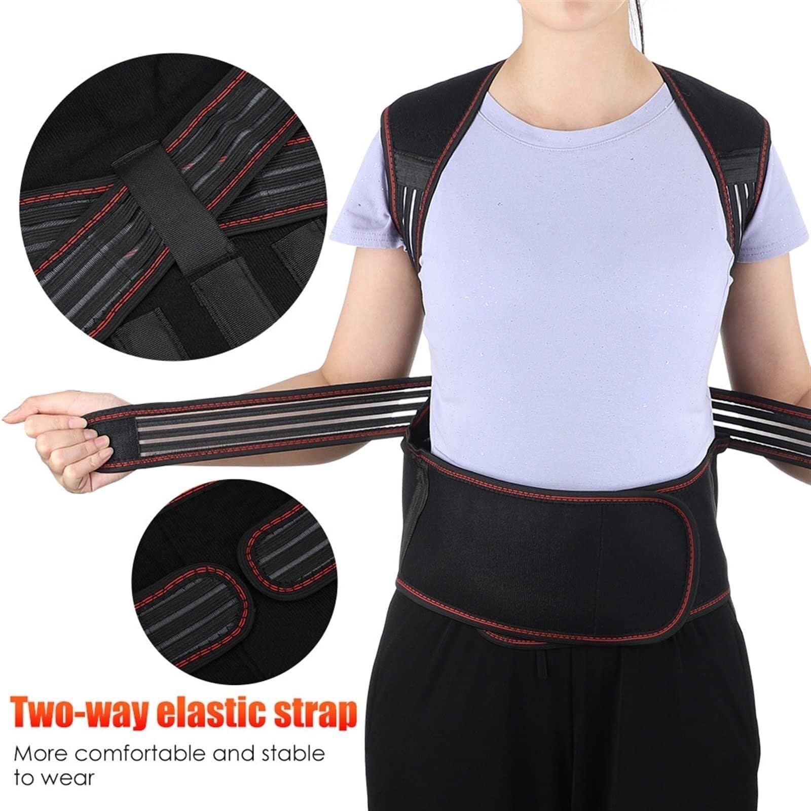 Faja Lumbar Cinturón Corrector De Postura para Espalda, Espalda, Hombros Y Columna Vertebral, con 108 Imanes Y Terapia De Autocalentamiento Cinturón Apoyo Lumbar(XL)