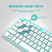 Vista 5 de Teclado USB con cable, cómodas teclas de chocolate silenciosas, teclado de computadora ultradelgado duradero con cable (QWERTY) para PC, Windows