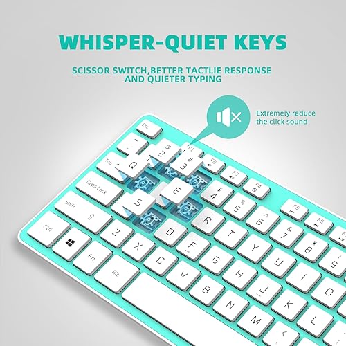 Miniatura 5 de Teclado USB con cable, cómodas teclas de chocolate silenciosas, teclado de computadora con cable ultradelgado duradero (QWERTY) para PC, Windows