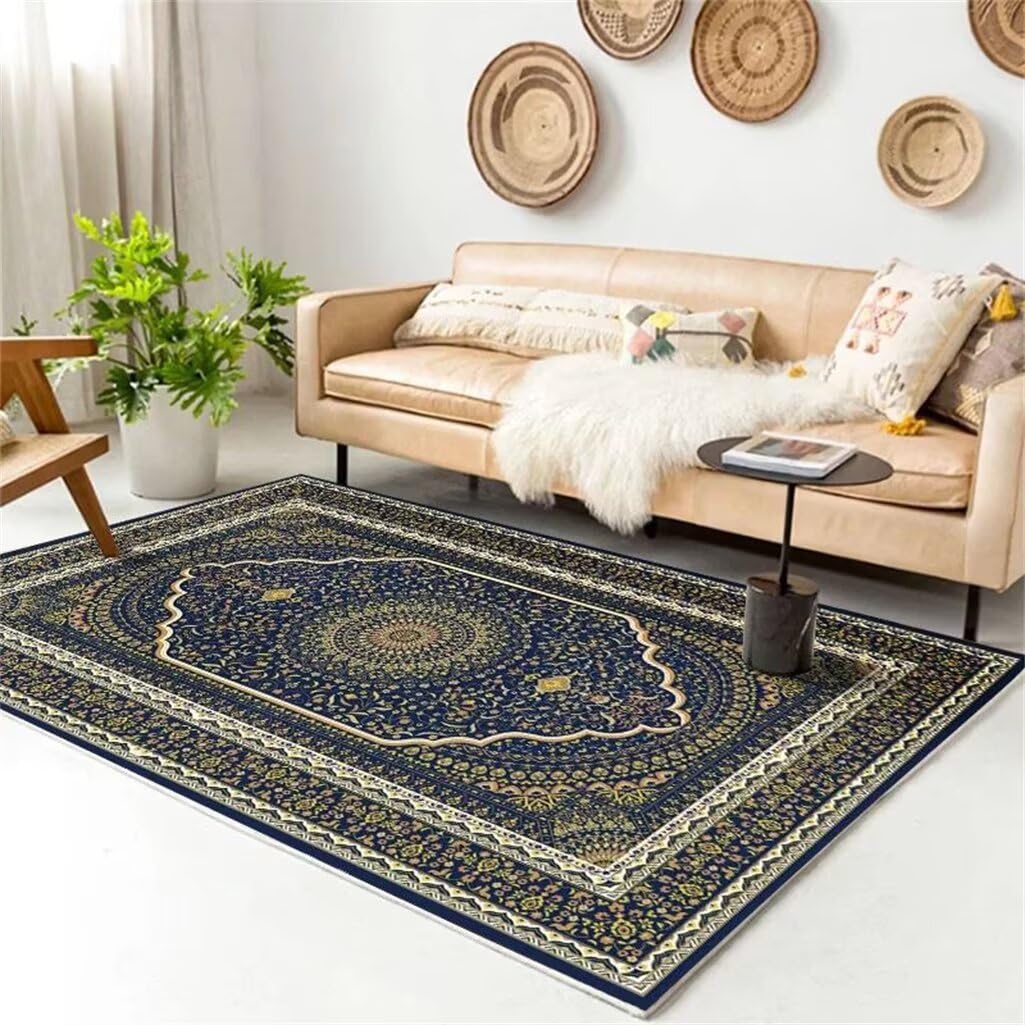 Tapis De Salon Chambre Enfant Fille Rectangulaire Bleu pour Salon, à Coucher, Résistant La Saleté, Antidérapant Garcon 170X250Cm 5Ft 6.9''X8Ft 2.4''