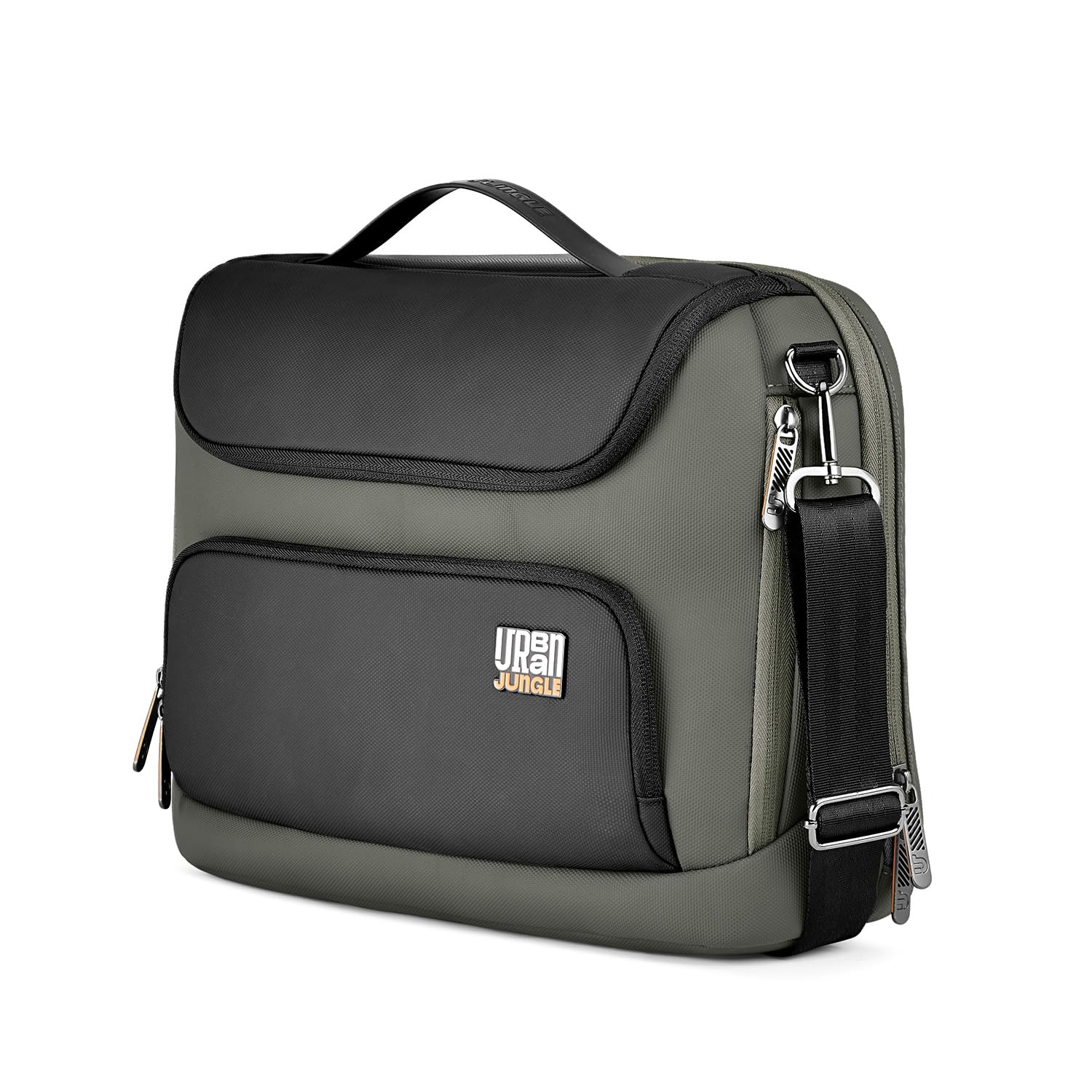 Urban Jungle by Safari, CityStride 13 Liters, Water Resistant, Premium Polyester Laptop Satchel with Trolley Sleeve for Men and Women (Olive)-image-38