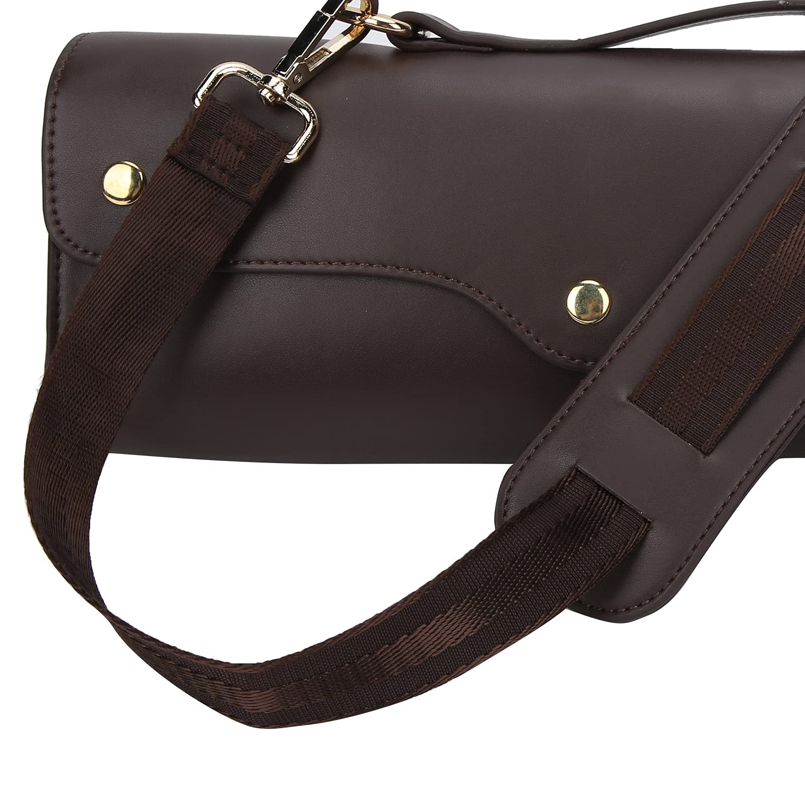 Stylish and Te Carrying Bag with Shoulder St - Premium Synthetic Leather Storage Case for Wind Instruments, Black (Black) (Brown)