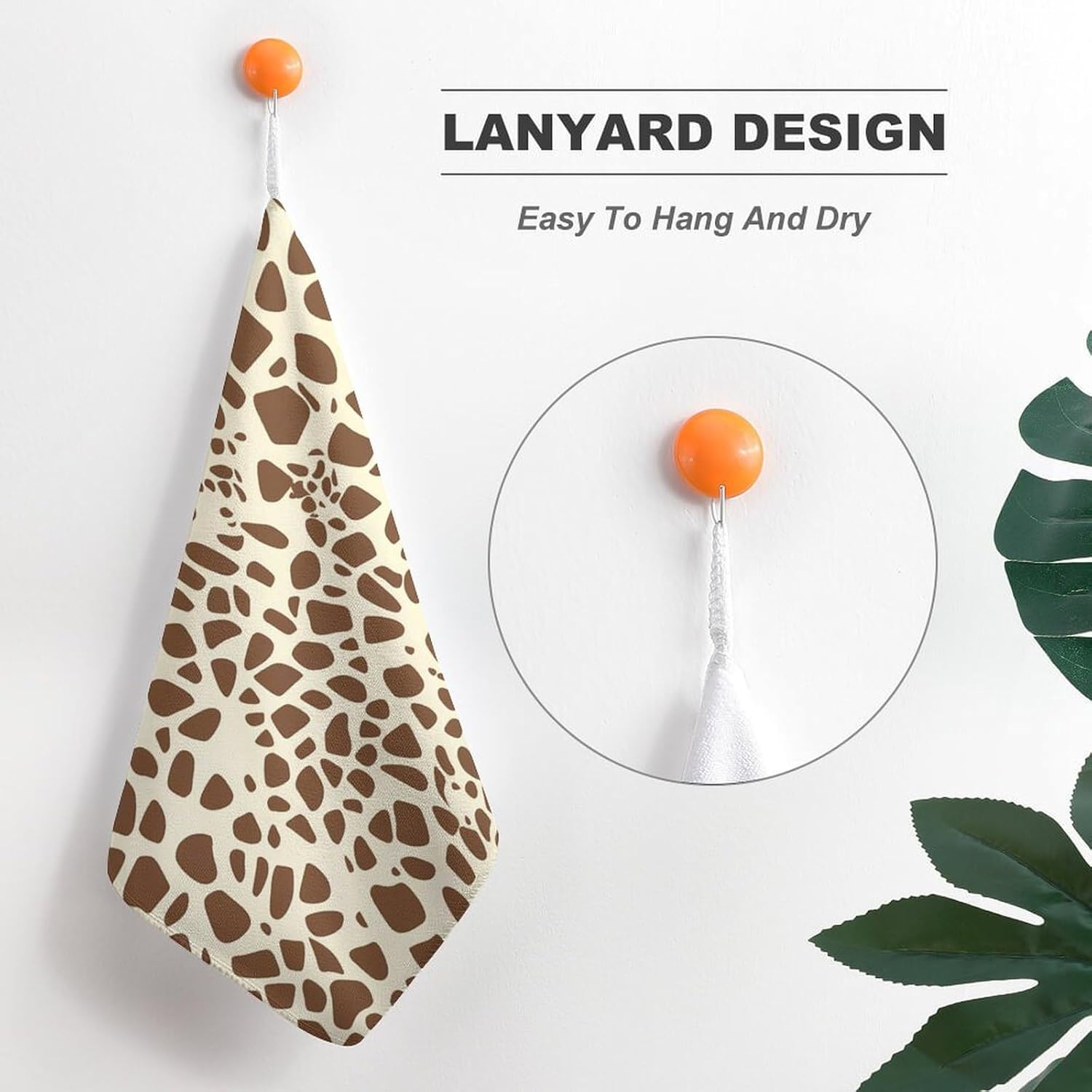 Giraffe Print Towel Hand Towels Decorative Towel for Bathroom Kitchen Shower Gym 4PCS