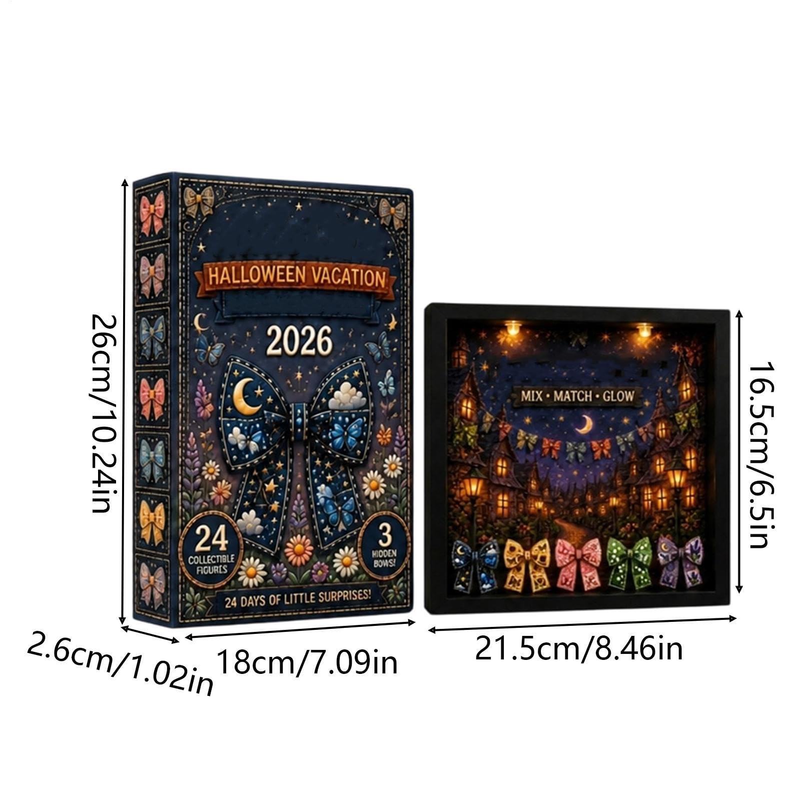 Calendario 'Avvento di Halloween 2026 24 Giorni 2026 Acrilico Con Luce | Decorazioni Per Ghirlande Festive per Feste e Celebrazioni di Halloween Finestra Porta Parete Mensola