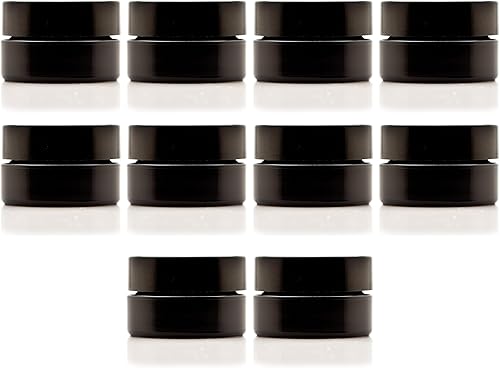 Infinity Jars Tarro con tapa de rosca de 3.4 fl oz (3.3 fl oz), color negro, ultravioleta, recargable, estilo cosmético, botella de viaje, tarro de