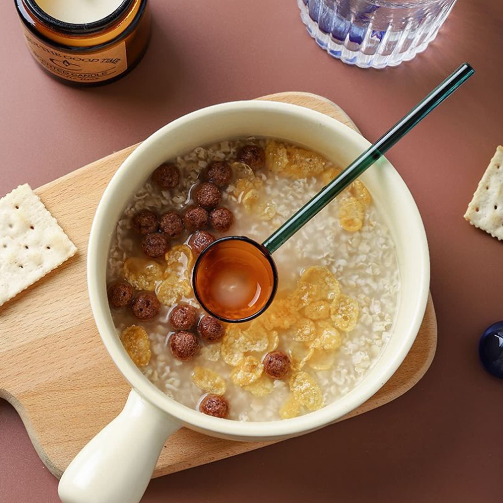 Ipetboom Glaslöffel Transparent - Stylischer Löffel Für Desserts & Mehr