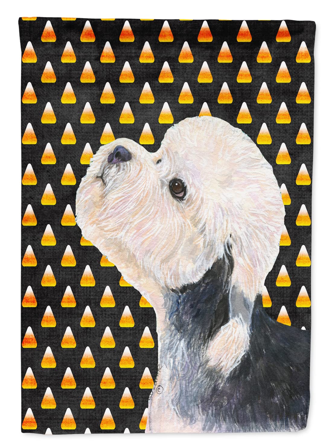 Drapeau Dandie Dinmont Terrier grand format en tissu épais motif Halloween