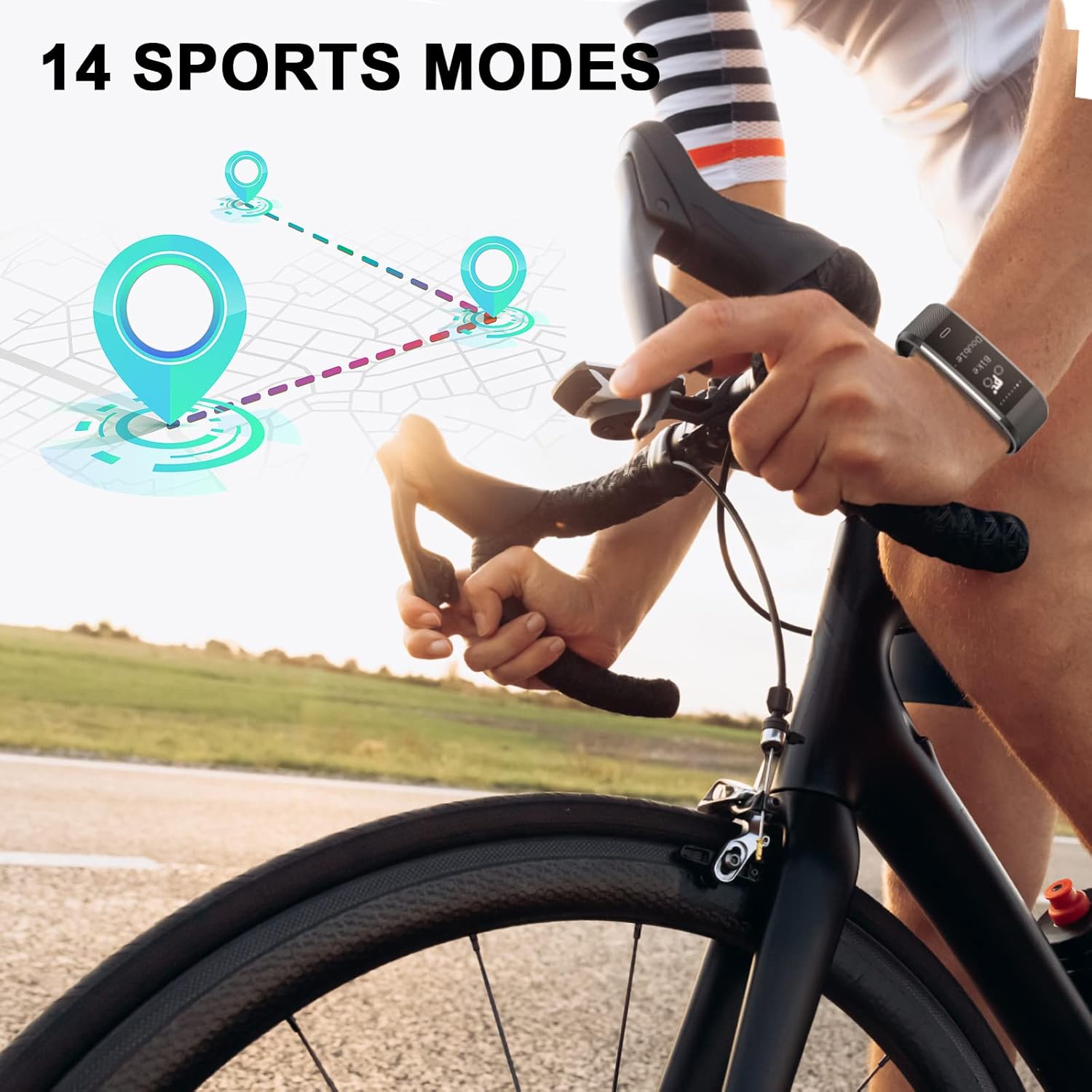 Overfly Fitness Tracker with Connected GPS, Activity Tracker Watch with Heart Rate, 14 Sport Modes, Sleep Tracking, Smart Fitness Band, Pedometer Watch with Step/Calories Counter for Men Women : Sports & Outdoors