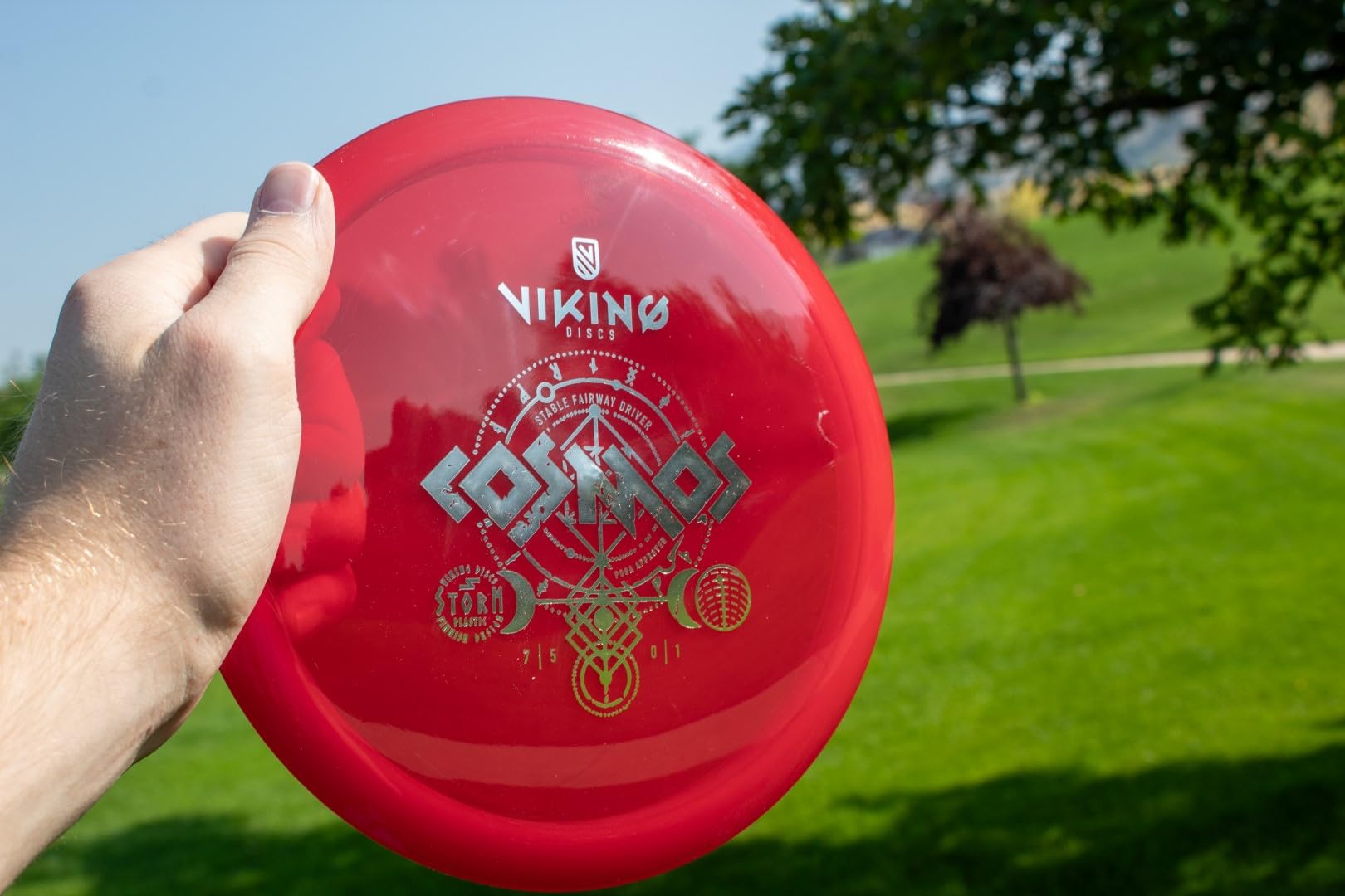 Viking Discs Cosmos Storm Plastic | Control Driver | Beginner Friendly Disc Golf Driver [Stamp Color & Color Shade May Vary]
