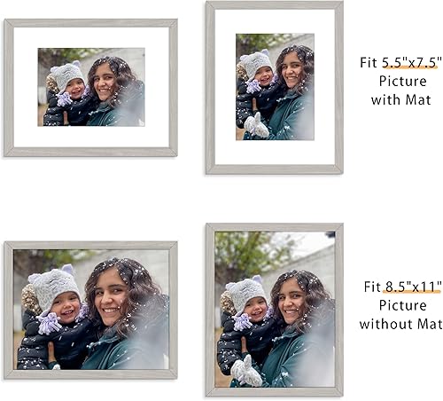 Miniatura 64 de Picrit - Juego de 12 portarretratos de 5 x 7 pulgadas para colgar en la pared o exhibir sobre una mesa, para fotos de 4 x 6 con paspartú o 5 x 7