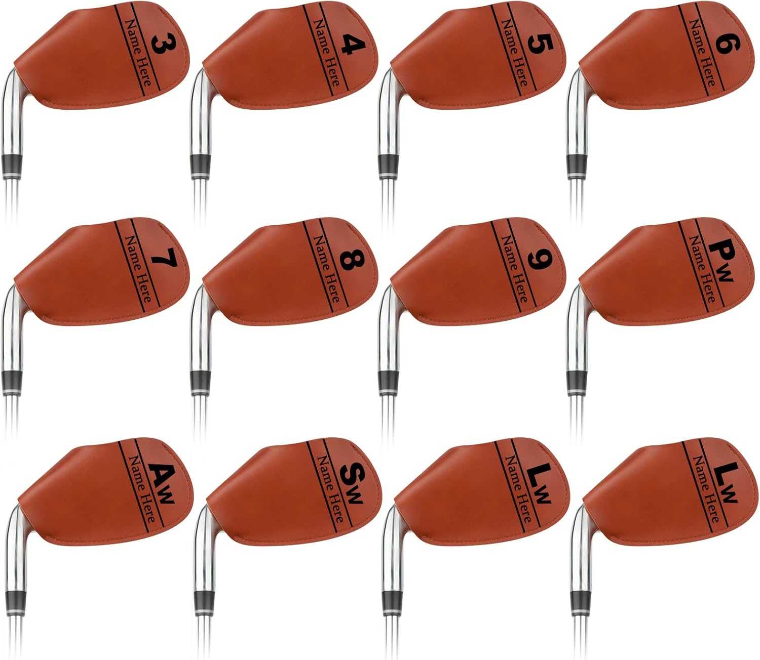 Sinseike Personalized Leather Golf Iron Head Covers (Personalized) Sports & Outdoors