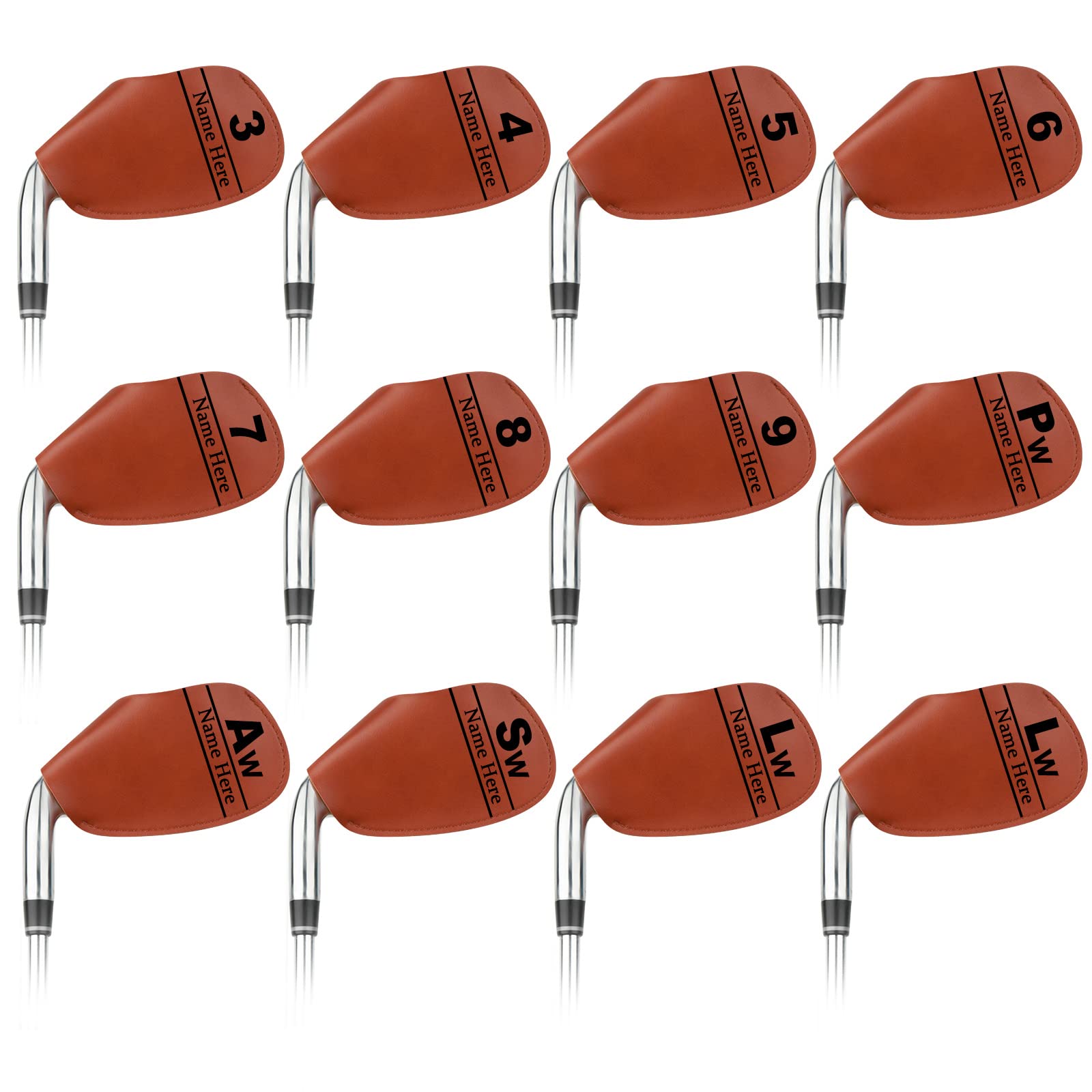Sinseike Personalized Leather Golf Iron Head Covers (Personalized)