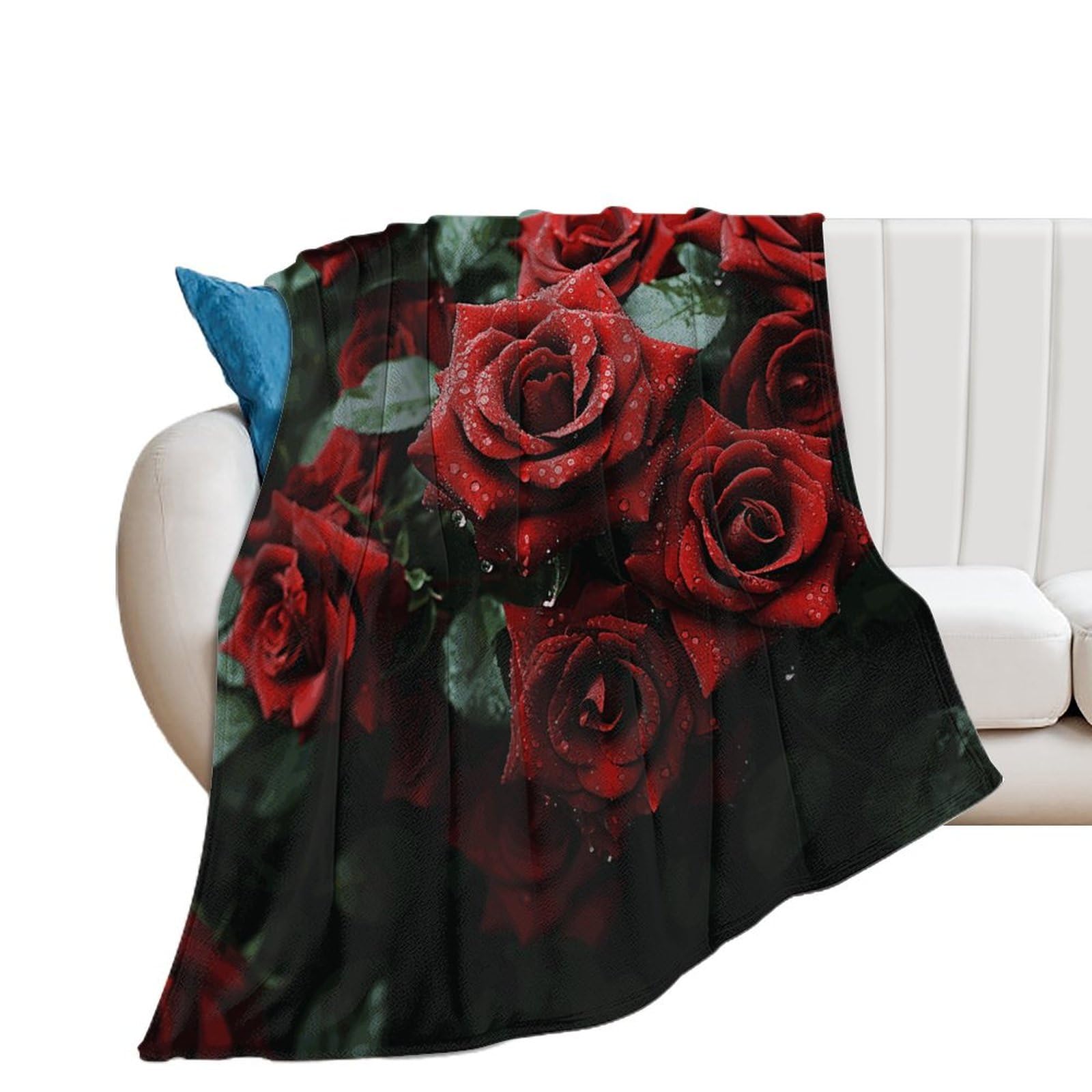 Plaid en flanelle rose et noire pour canapé et lit douillet