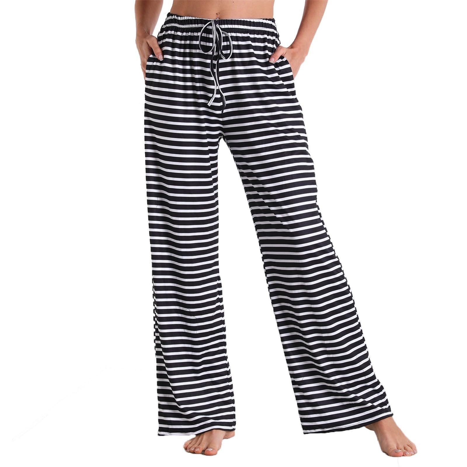 BUKKNYE Women’s Plaid Lounge Pants Comfy Pajama Bottoms Soft Warm Stretch Sleep Pant with Pockets
