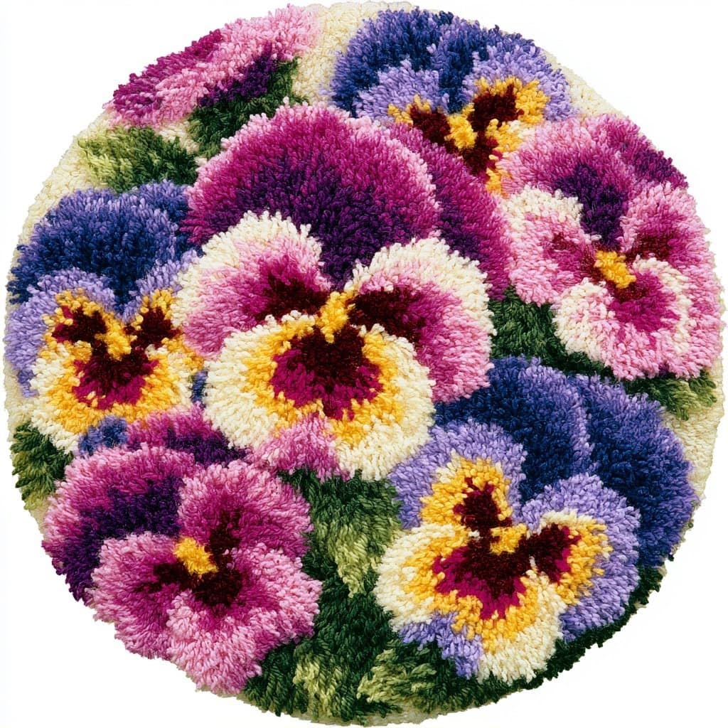 AMBATTERY Latch Hook Rug Kit Latch Hook Kits,Butterfly Flowers