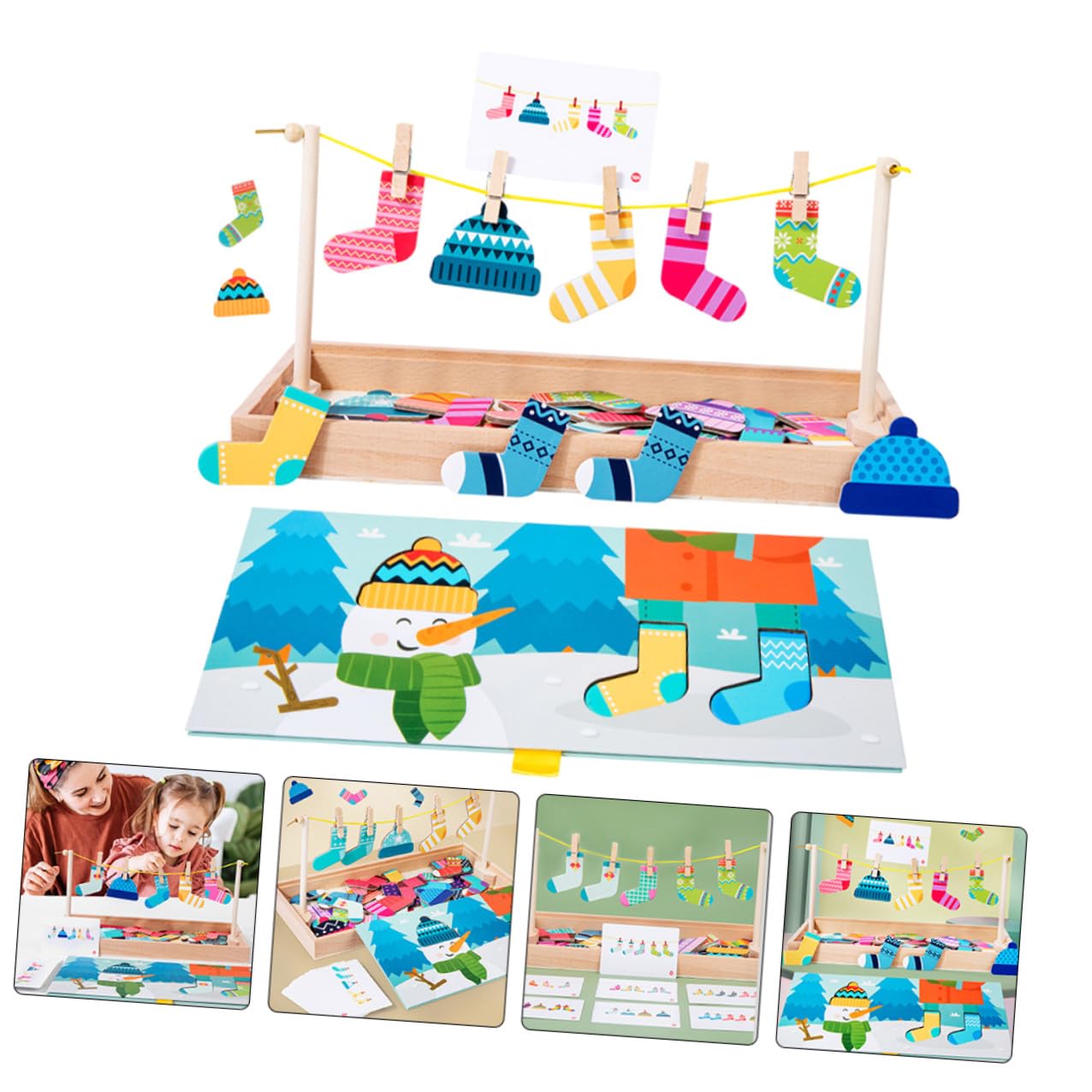 UPKOCH Gioco Sensoriale in Legno per Divertente e Educativo per Sviluppo Cognitivo Coordinazione Mano-occhio e Creatività
