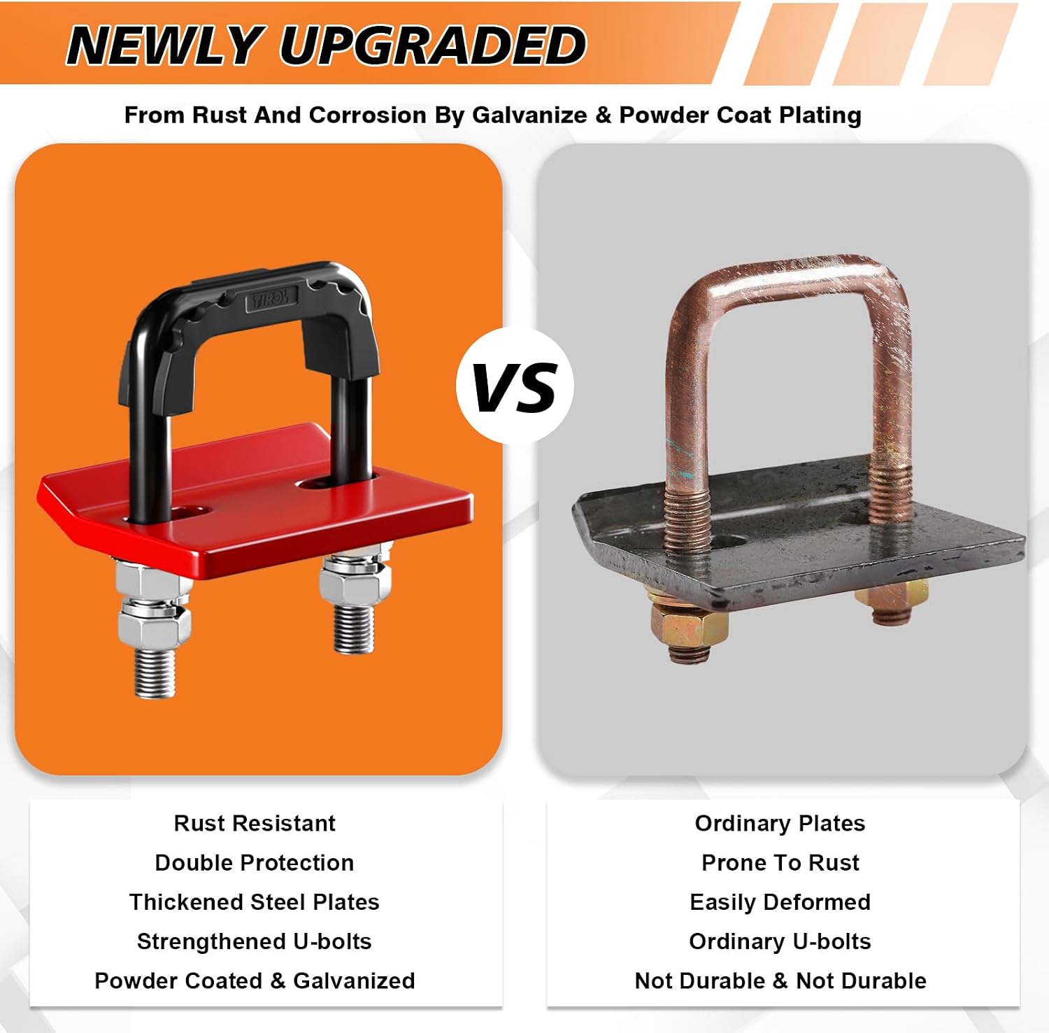 TIROL Hitch Tightener Anti-Rattle Clamp - Heavy Duty Hitch Stabilizer for 1.25" to 2" Trailer Hitches Reduce Movement on Hitch Mount Hitch Tray Cargo Carrier Bike Rack, RV Trailer Accessories (Red)