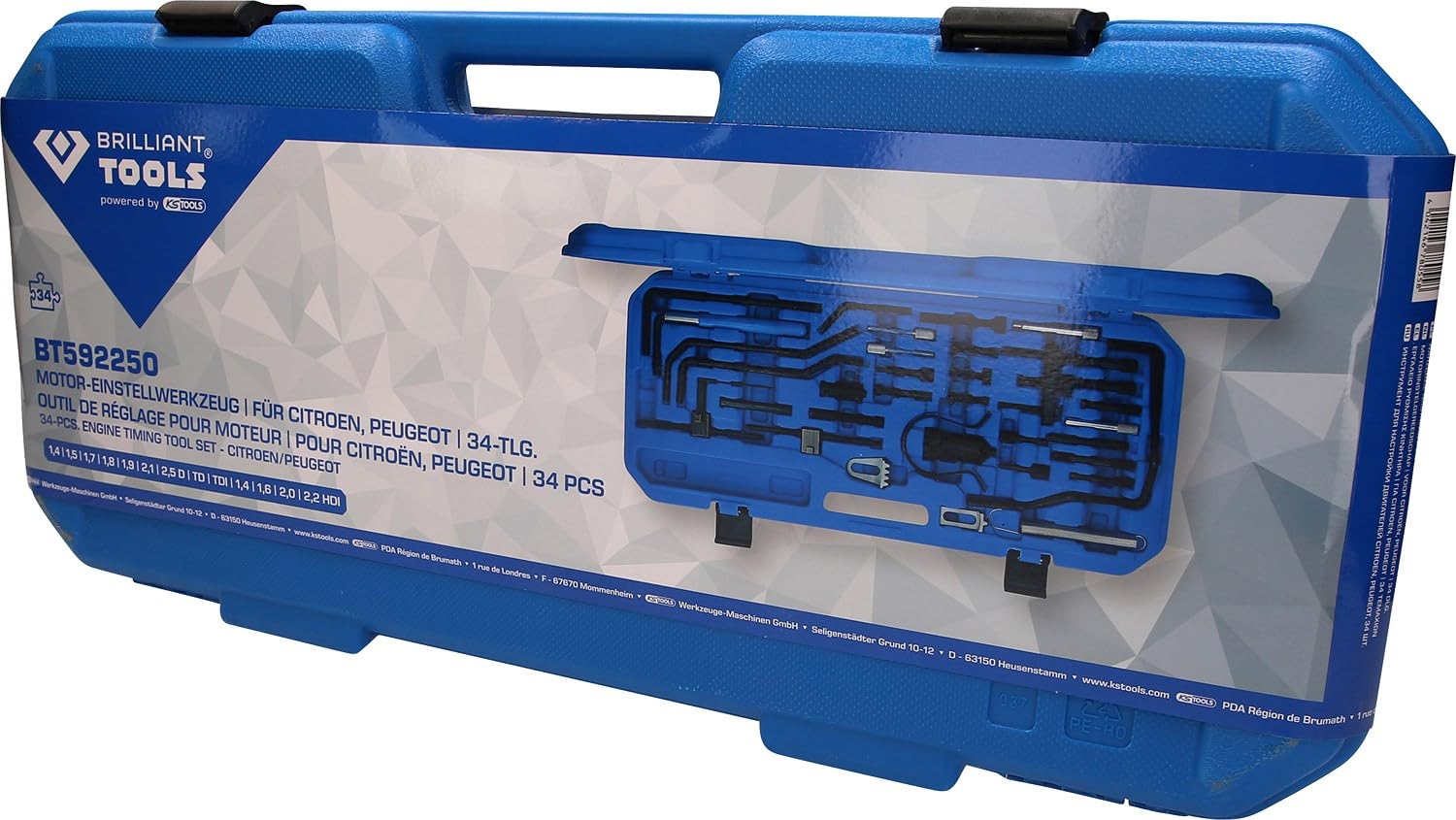 BRILLIANT TOOLS BT592250 zestaw narzędzi nastawczych do silnika do PSA [Powered by KS TOOLS]