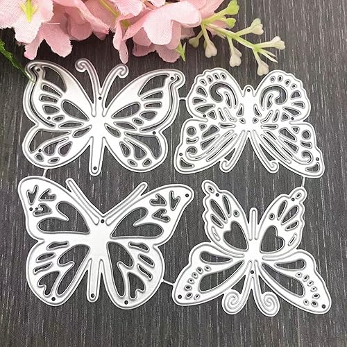 Miniatura 1 de 4 troqueles de corte de metal con diseño de mariposa para hacer tarjetas, herramientas de troqueles de mariposa de acero al carbono para
