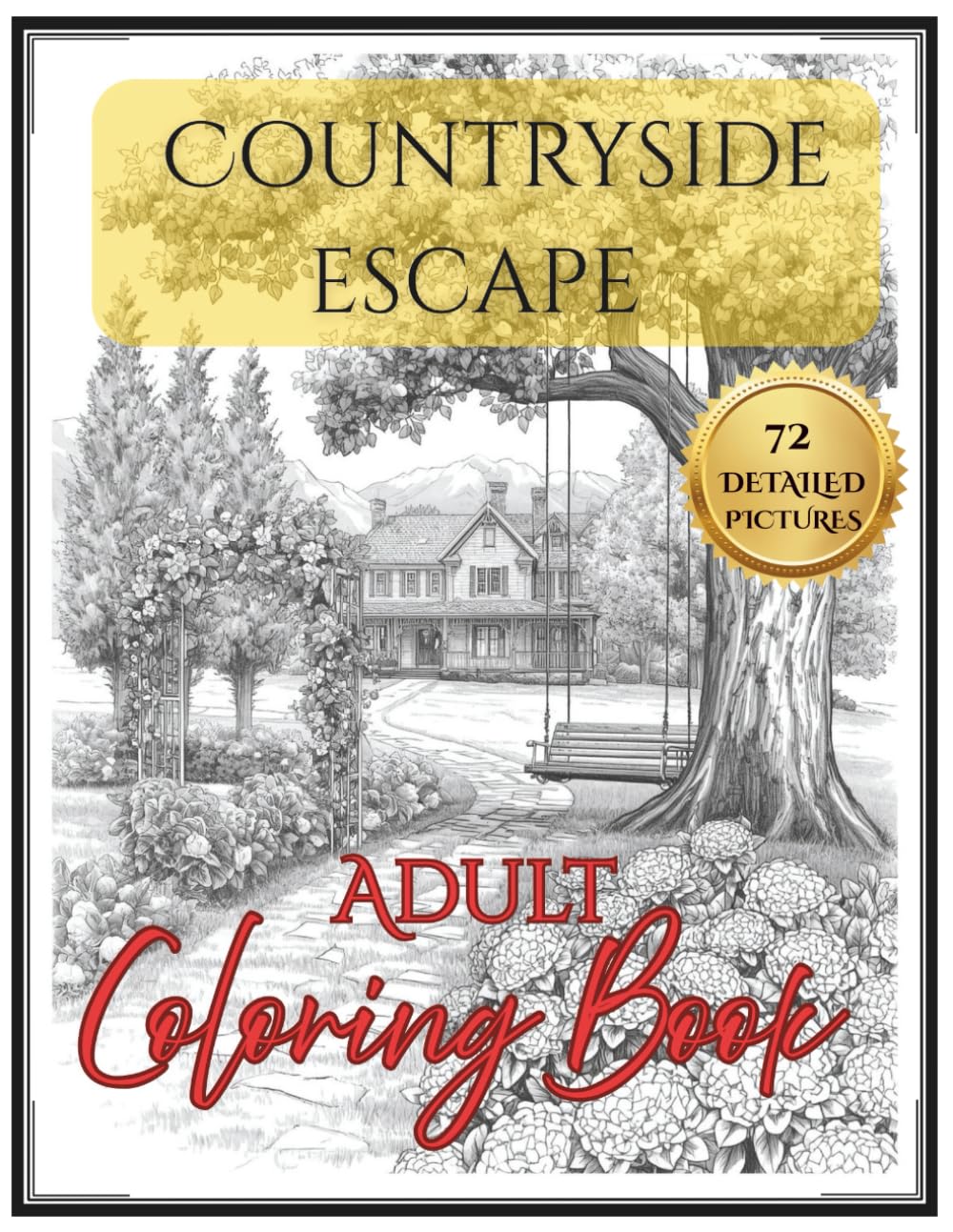 Countryside Escape Adult Coloring Book